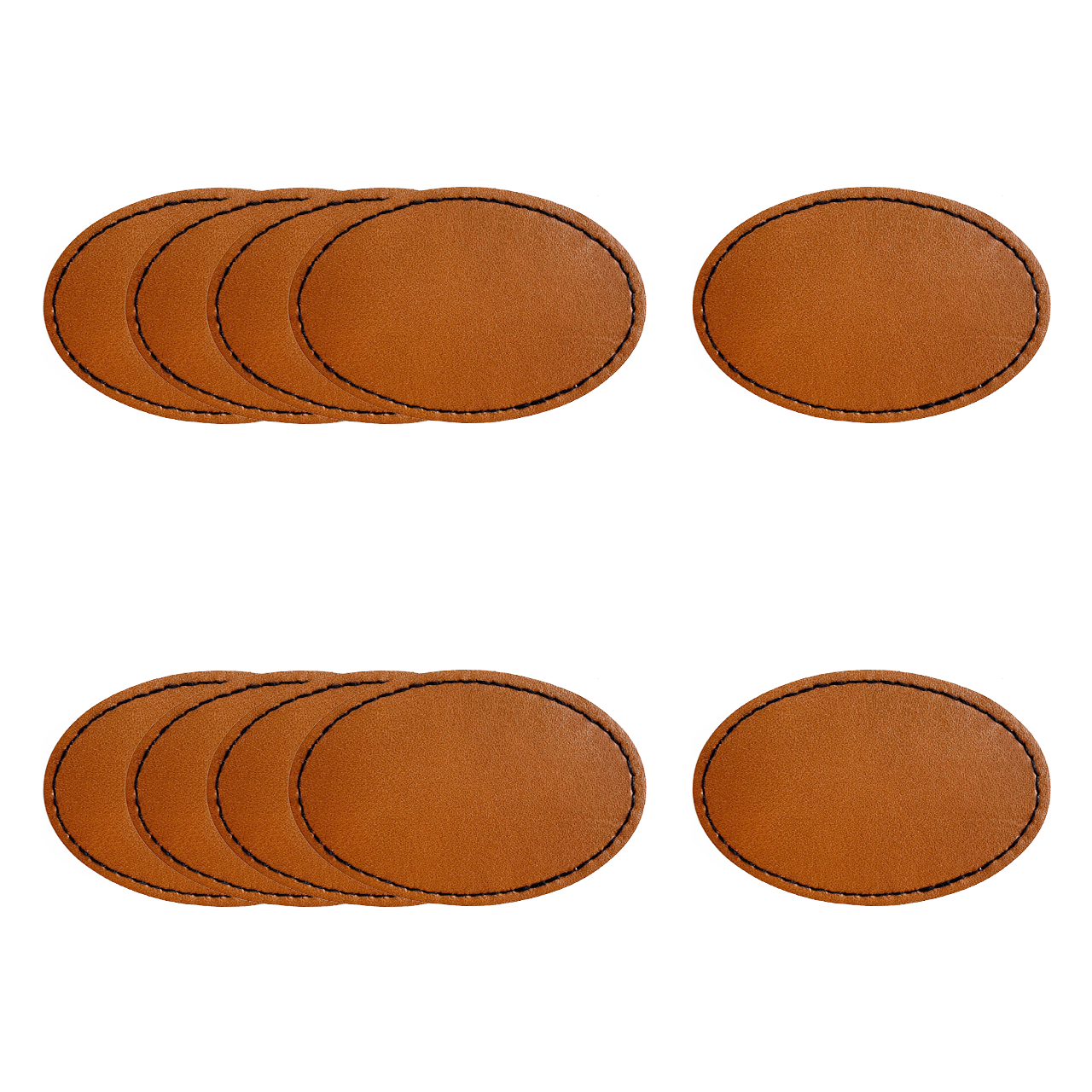 ComMarker Brown Oval PU Leather Nameplate (10pcs)