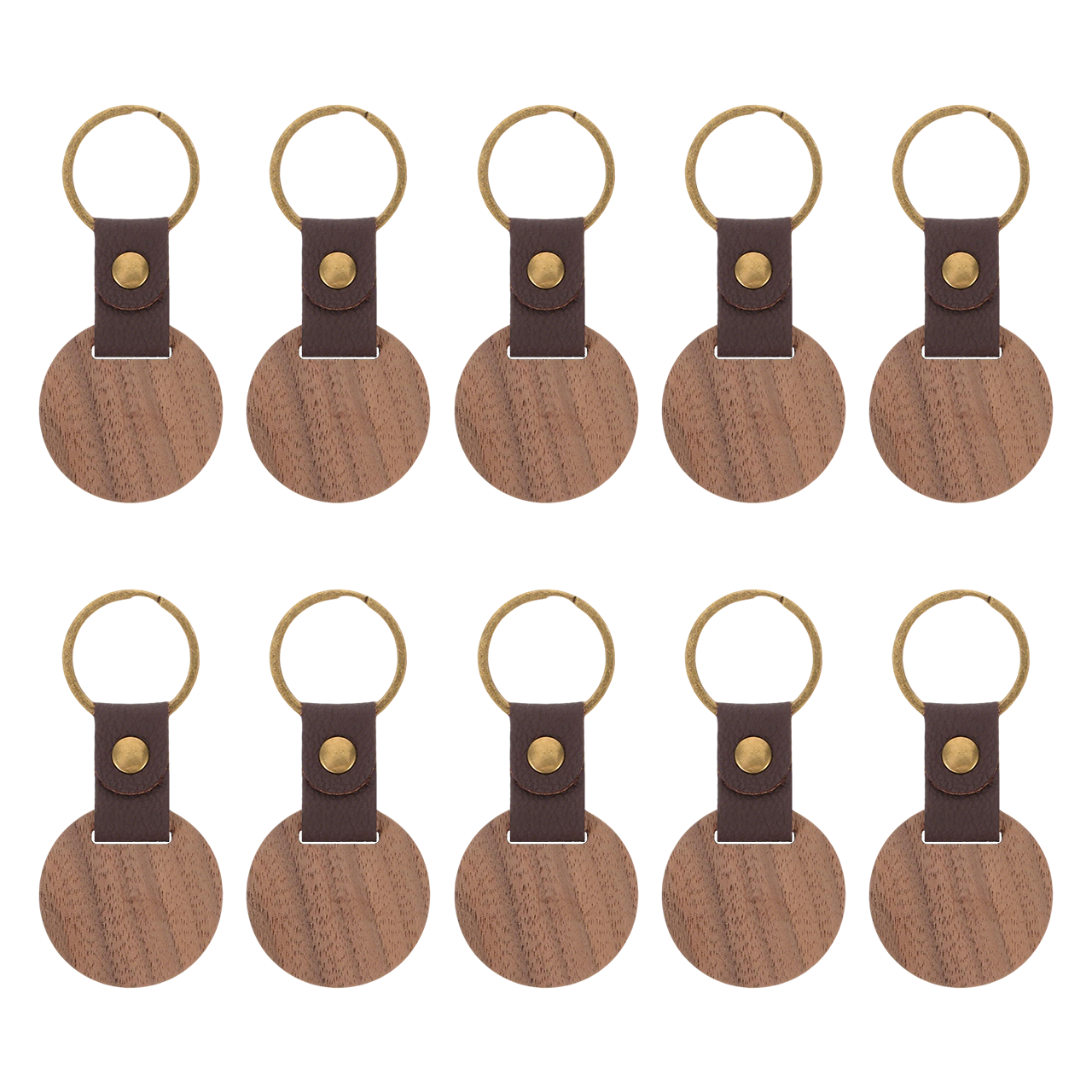 ComMarker Round Walnut Keychain (10pcs)