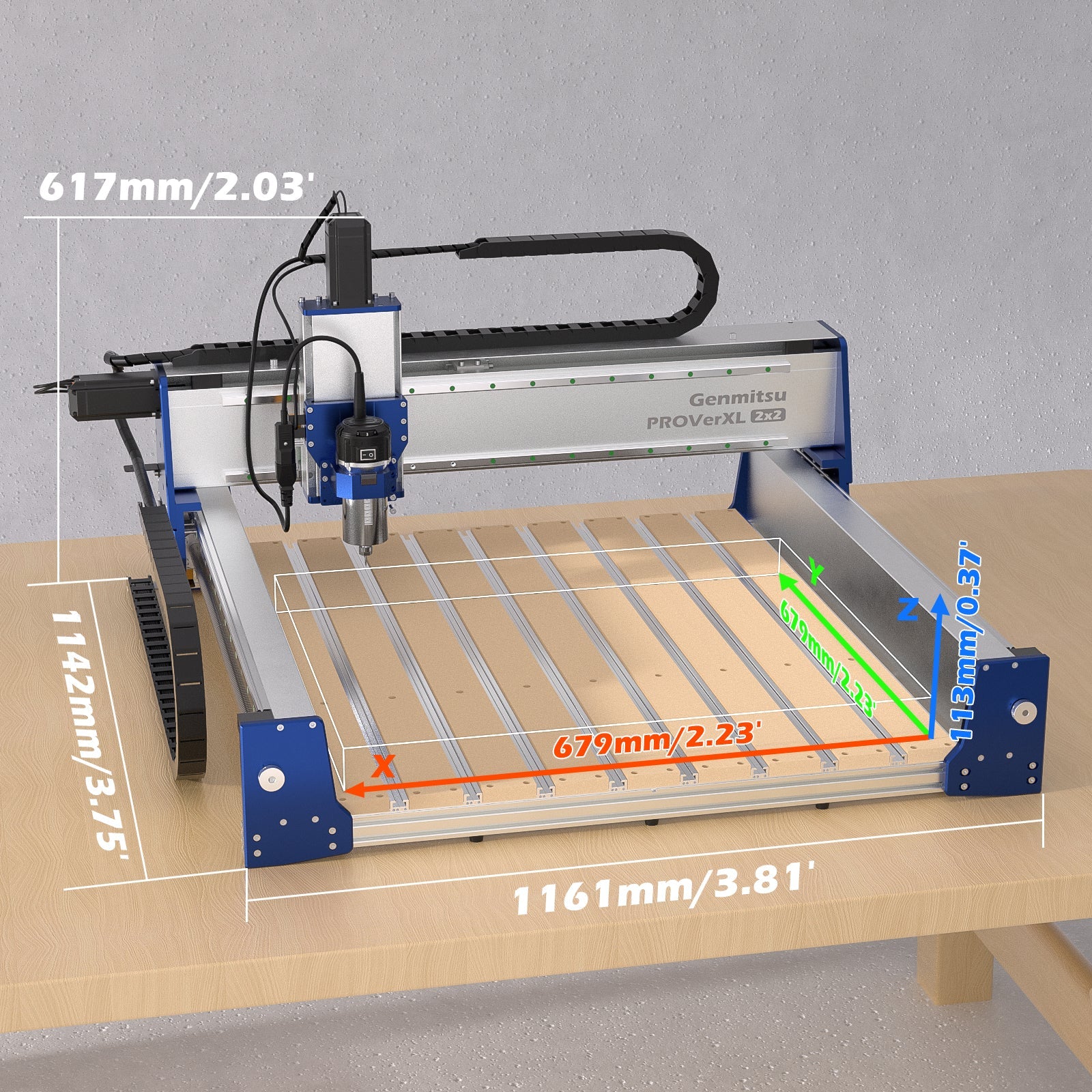 Genmitsu PROVerXL 2×2 CNC Router - 24" × 24" Work Area