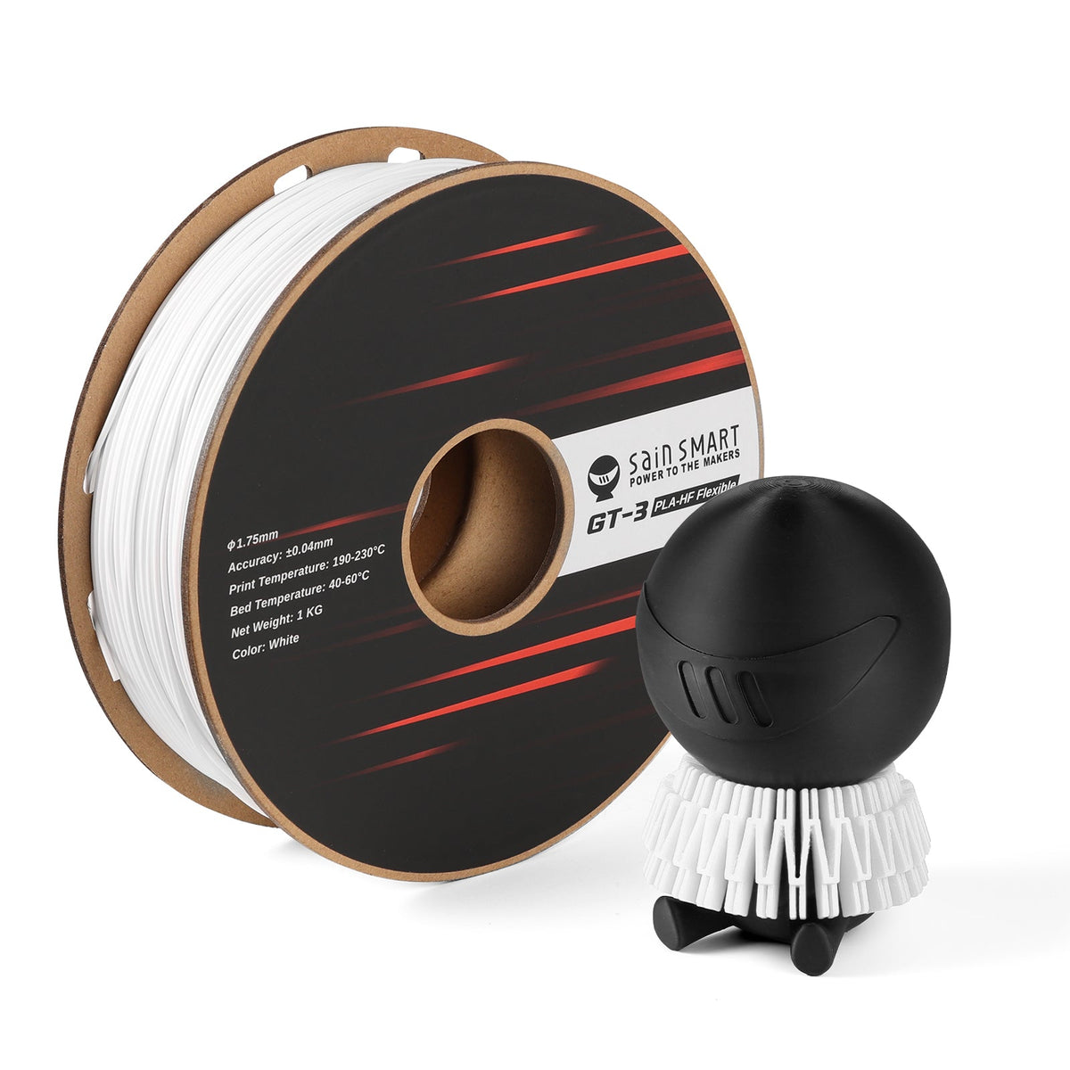 SainSmart GT-3 High-Flow Flexible PLA Filament – 1.75mm, 1kg (2.2 lb) SainSmart.com