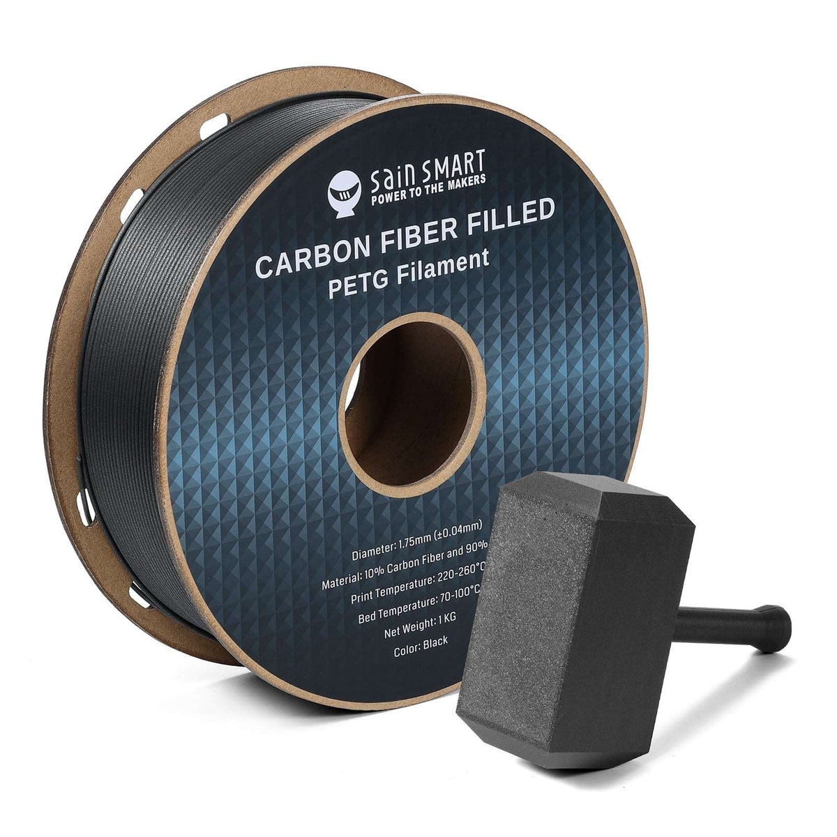 SainSmart Carbon Fiber PETG Filament – 1.75mm, 1kg (2.2 lb), Black & Bronze SainSmart.com