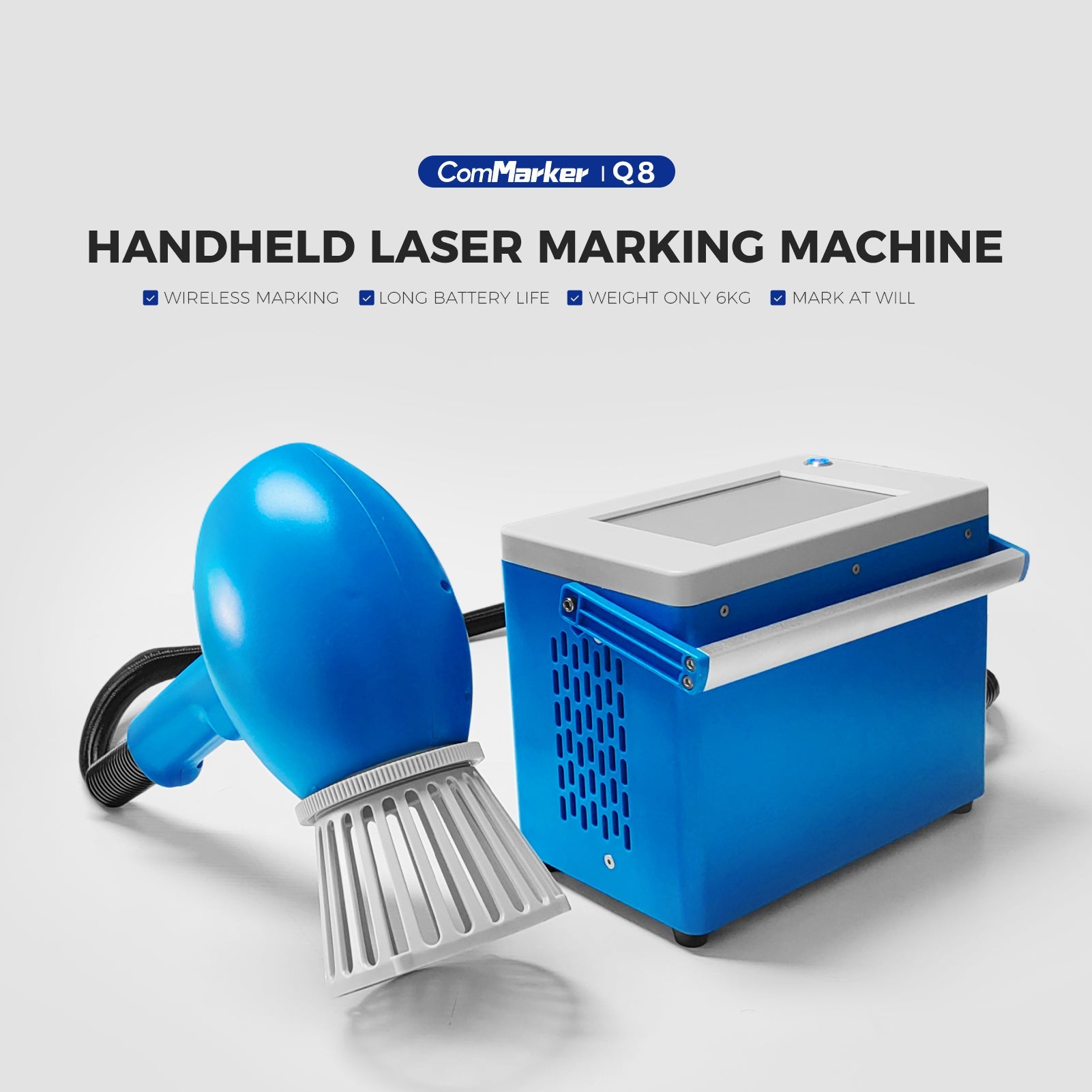 ComMarker Q8 Handheld Laser Marking Machine – Portable High-Precision Metal Engraving System