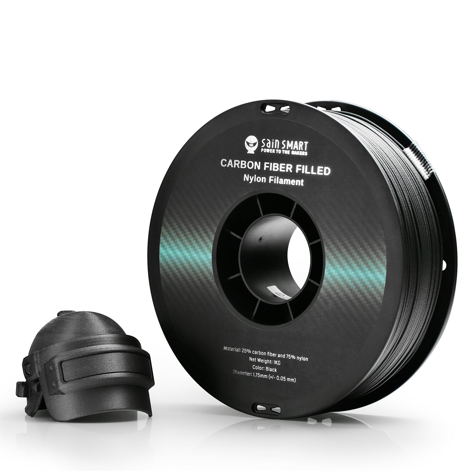 Nylon+ Carbon Fiber Filament 1.75mm 1kg/2.2lb, Black SainSmart.com
