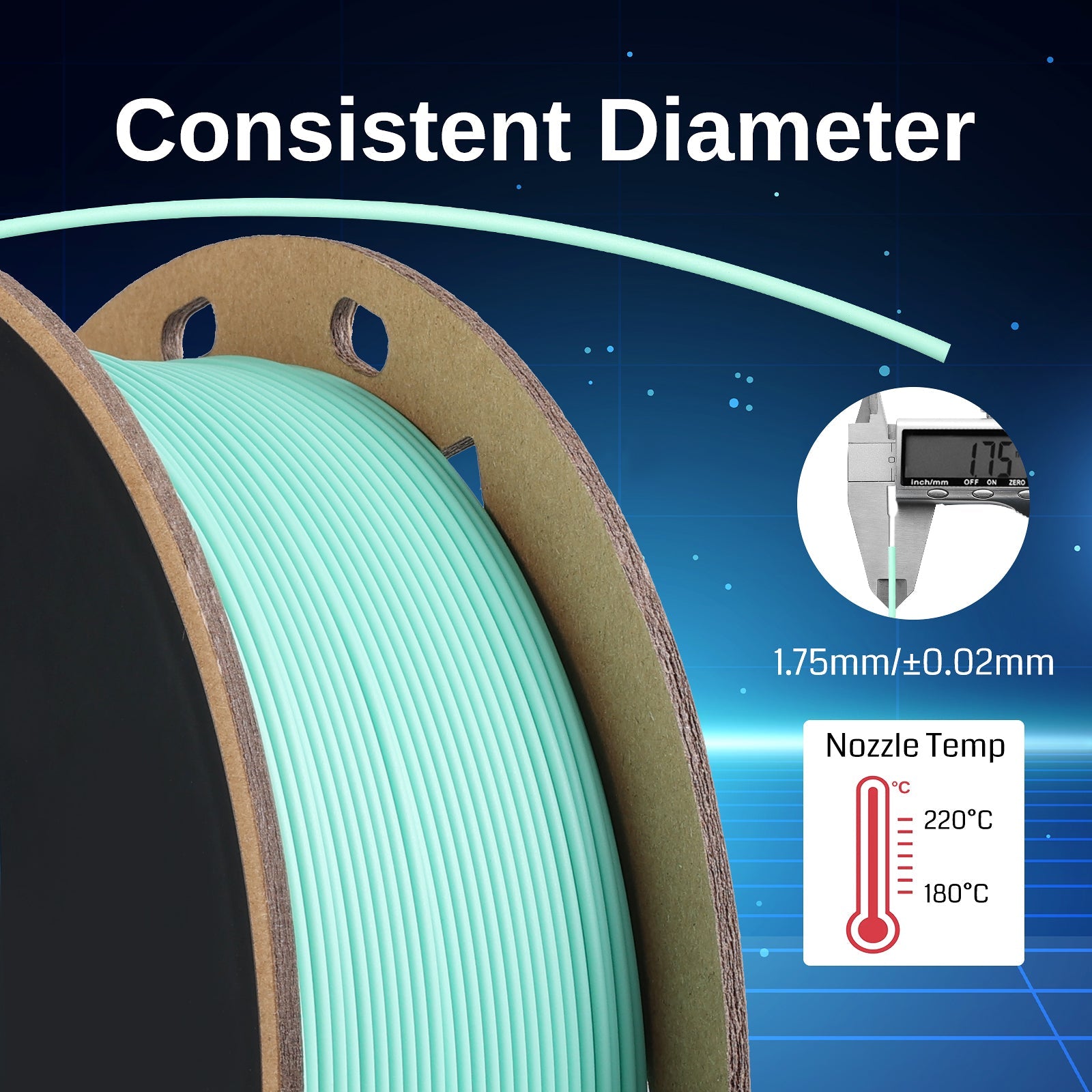 GT-3 High Speed Matte PLA Filament 1.75mm, 1KG, ±0.02mm, Black/White/Teal/Mint/Red/Grey SainSmart.com