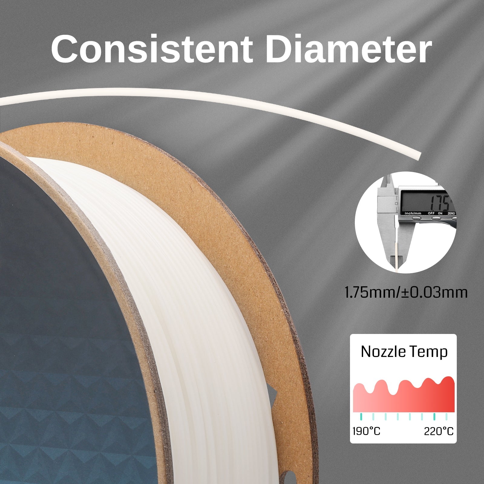 GT-3 High Speed PLA-Lite Filament 1.75mm, 1KG, ±0.03mm, Black/White SainSmart.com