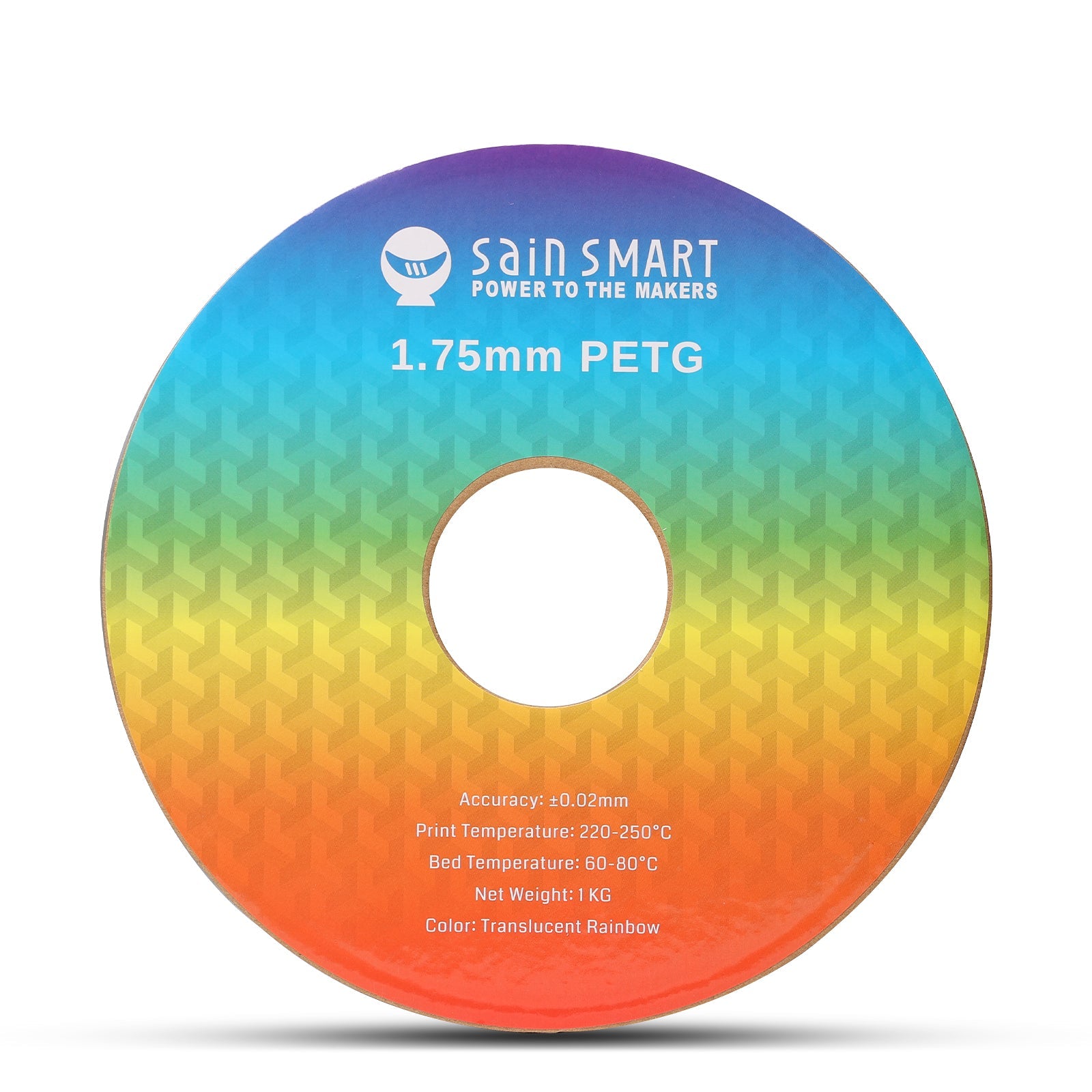 Translucent Rainbow, 1.75mm PRO-3 PETG Filament, 1kg SainSmart.com
