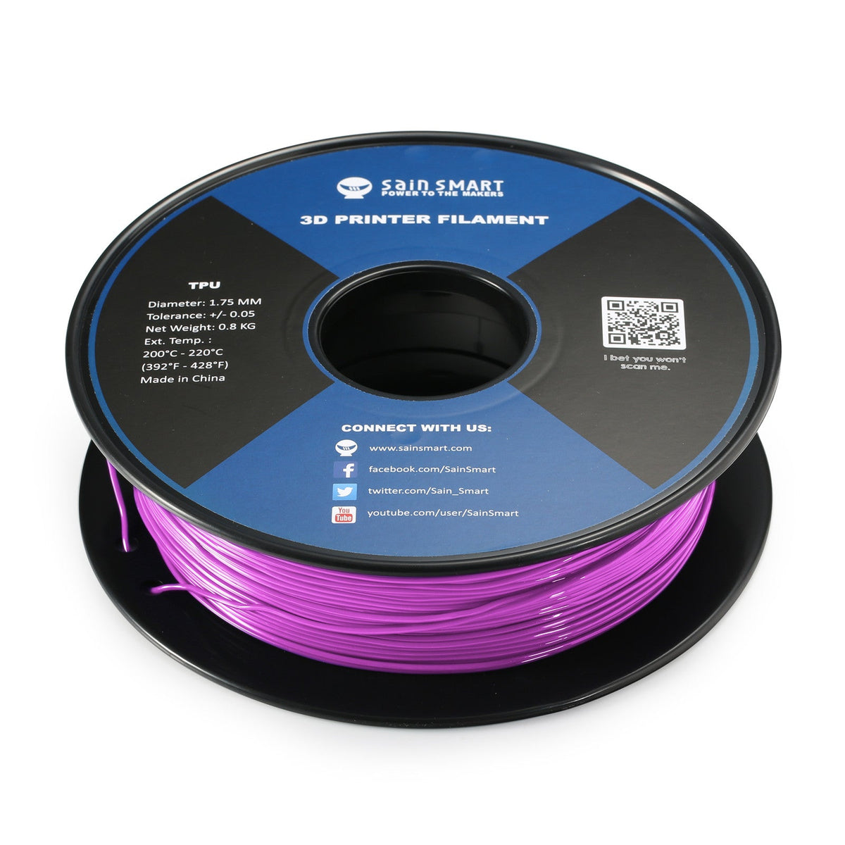 SainSmart Neon Magenta TPU Filament – 1.75mm, 0.8kg (1.76 lb), 95A Shore Hardness SainSmart.com