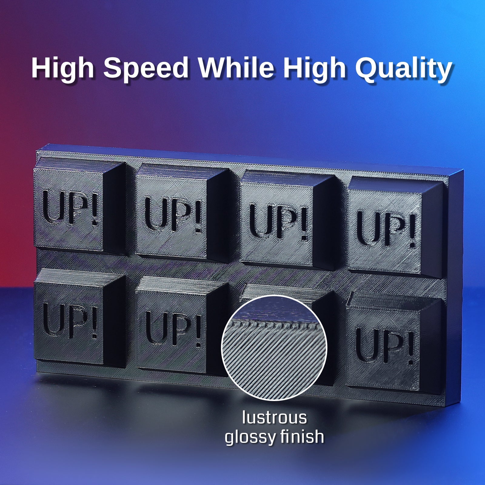GT-3 High Speed PETG Filament, Glossy, 1.75mm, +/-0.04mm, 1KG, Black White Transparent SainSmart.com