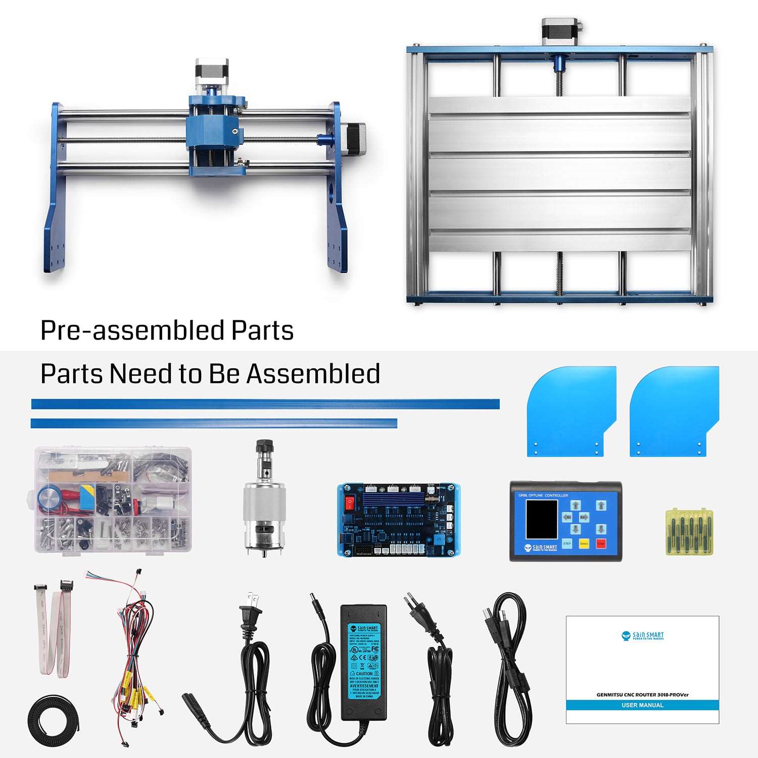 3018-PROVer Semi Assembled CNC Router Kit SainSmart.com