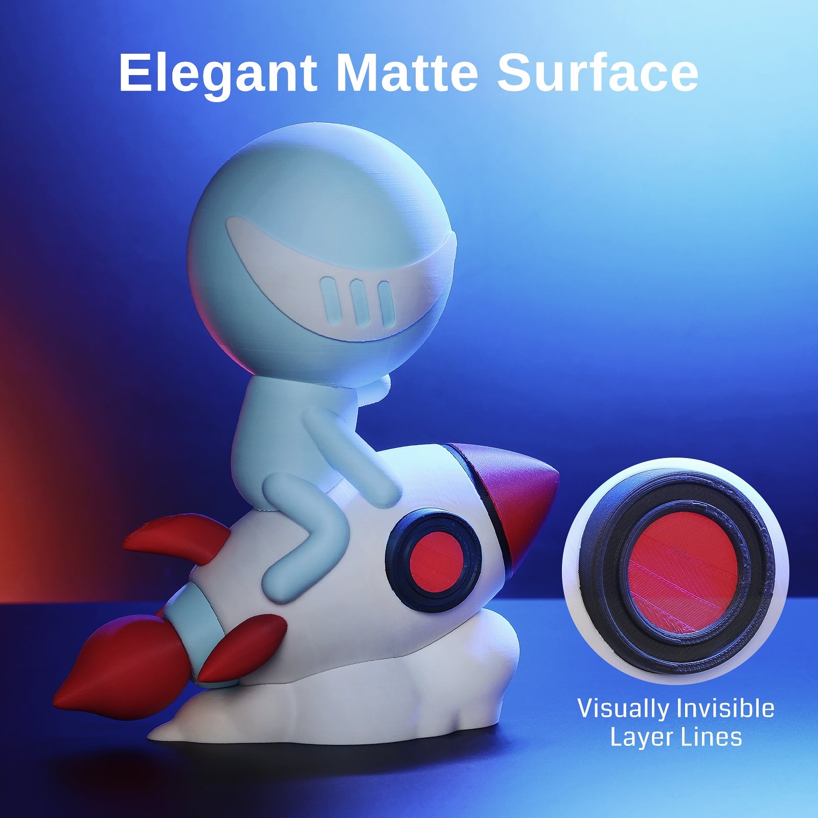GT-3 High Speed Matte PLA Filament 1.75mm, 1KG, ±0.02mm, Black/White/Teal/Mint/Red/Grey SainSmart.com