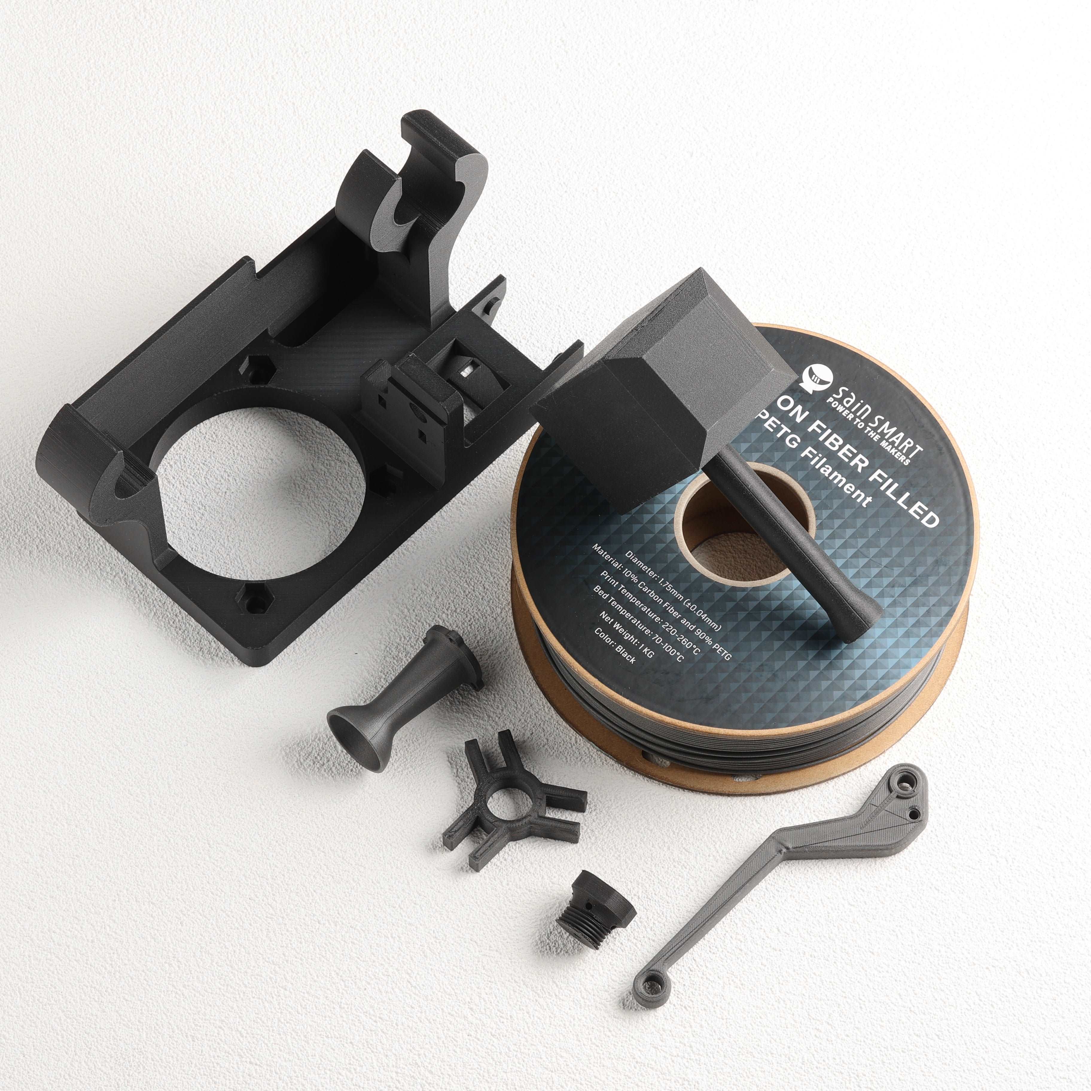 Black, Bronze Carbon Fiber PETG Filament, 1.75mm, Accuracy +/-0.04mm 1KG (2.2lbs) SainSmart.com