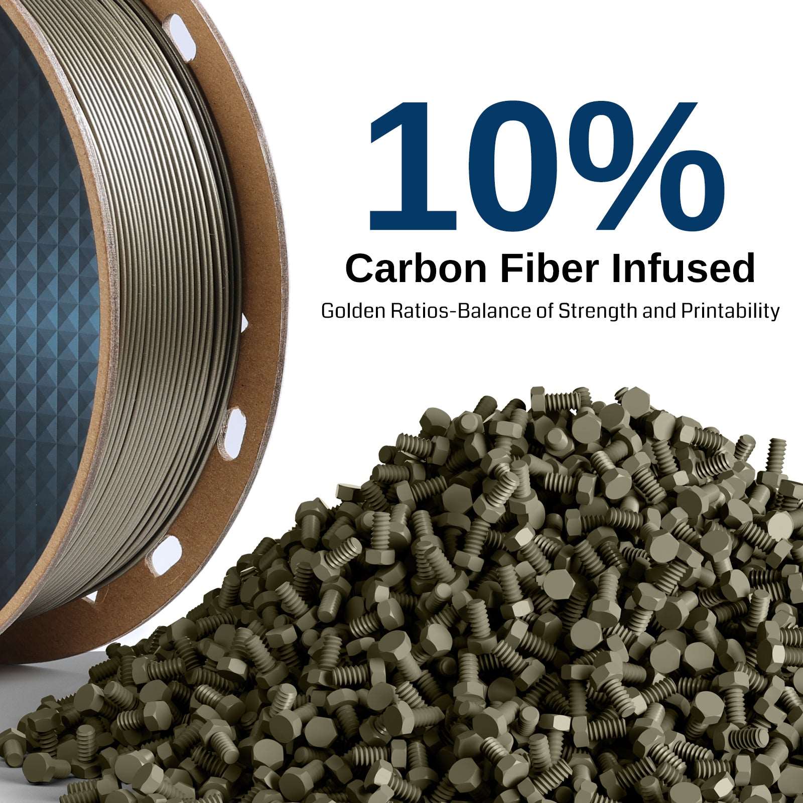 Black, Bronze Carbon Fiber PETG Filament, 1.75mm, Accuracy +/-0.04mm 1KG (2.2lbs) SainSmart.com