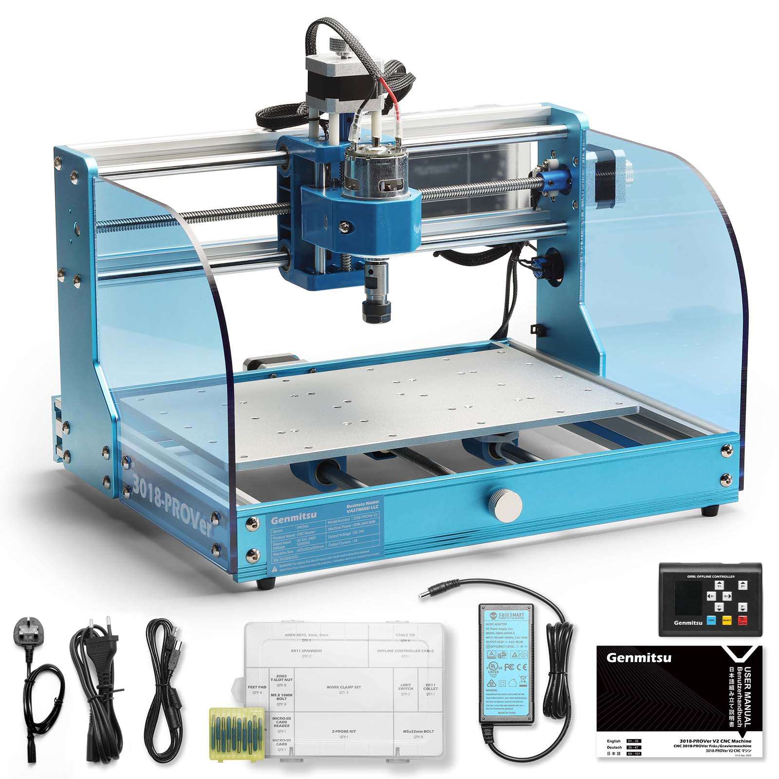 3018-PROVer V2 Desktop CNC Router Kit, Semi Assembled For Entry Level User SainSmart.com