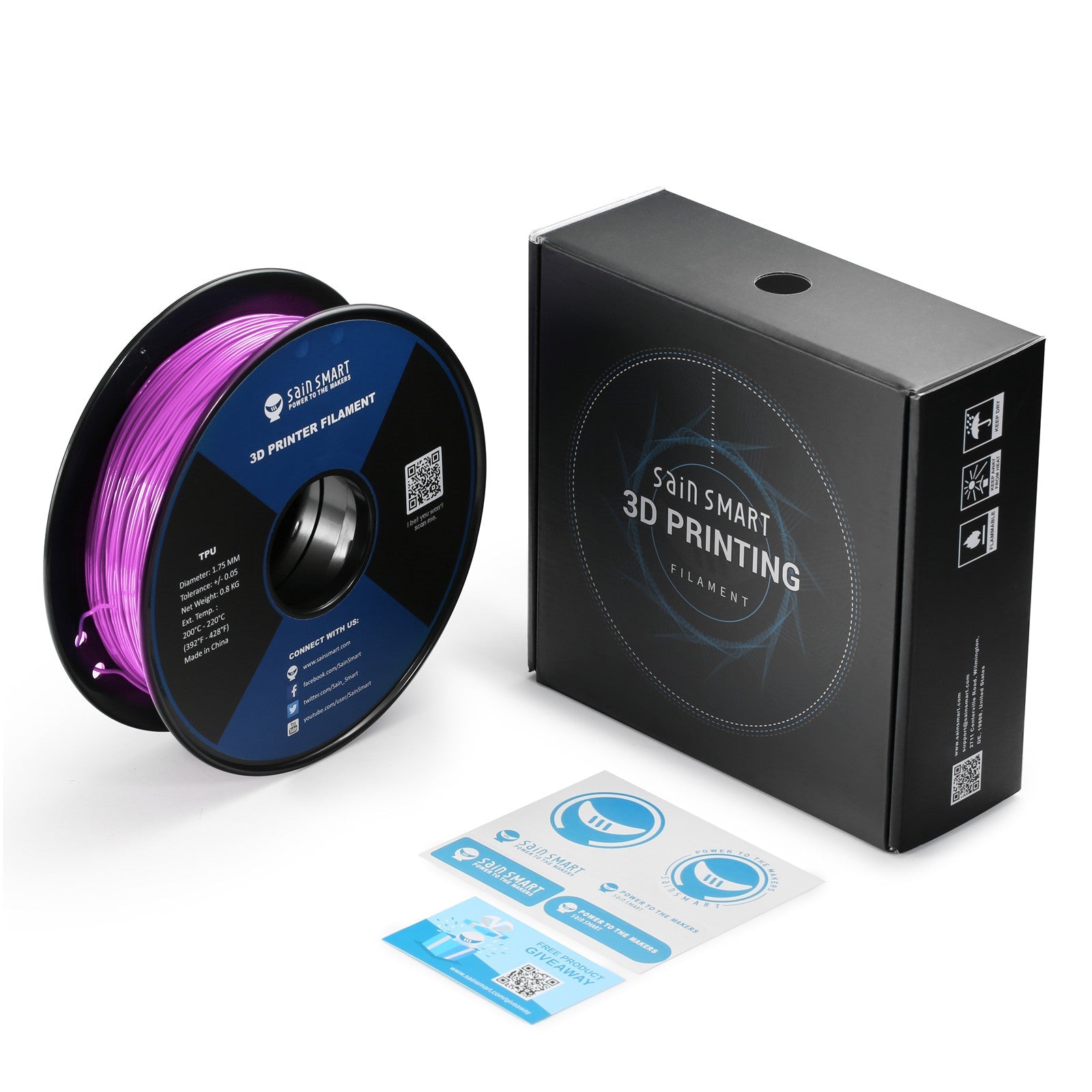 Neon Color TPU Filament Bundle Kit, Cyberpunk Color 1.75mm 0.8kg/1.76lb SainSmart.com