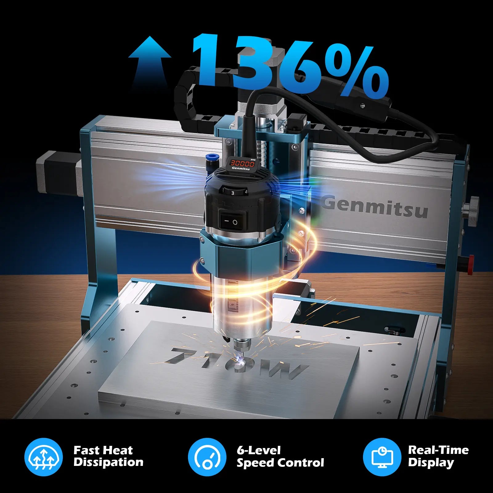 3030-PROVer Ultra Desktop CNC Router for High Precision Metalworking, with Linear Guide & Ball Screw Motion SainSmart.com