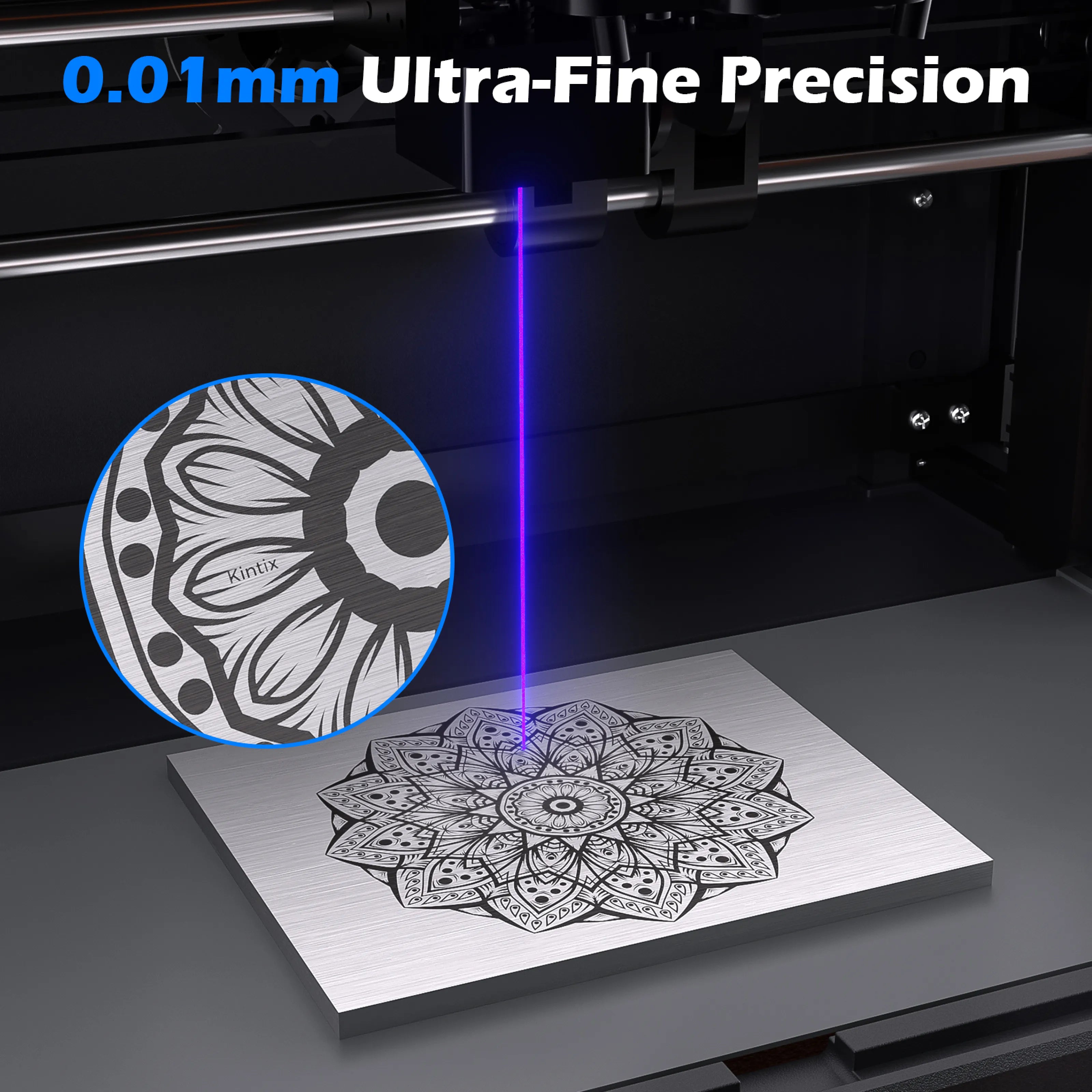 Kintix Hybrid Galvo Laser Engraver – Ultra-Fast Batch Production & Enclosed Safety SainSmart.com