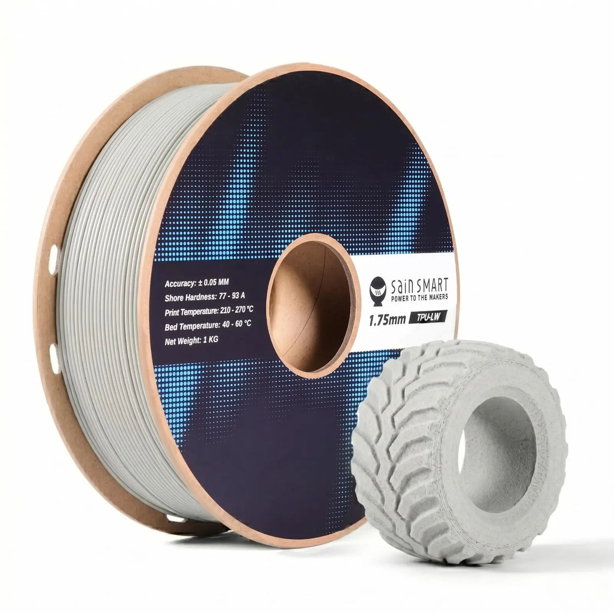 SainSmart Lightweight TPU Filament 1.75mm – Foaming LW-TPU (77A–93A)