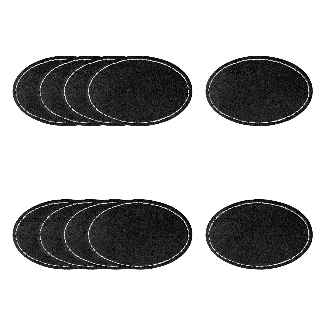ComMarker Black Oval PU Leather Nameplate (10pcs)