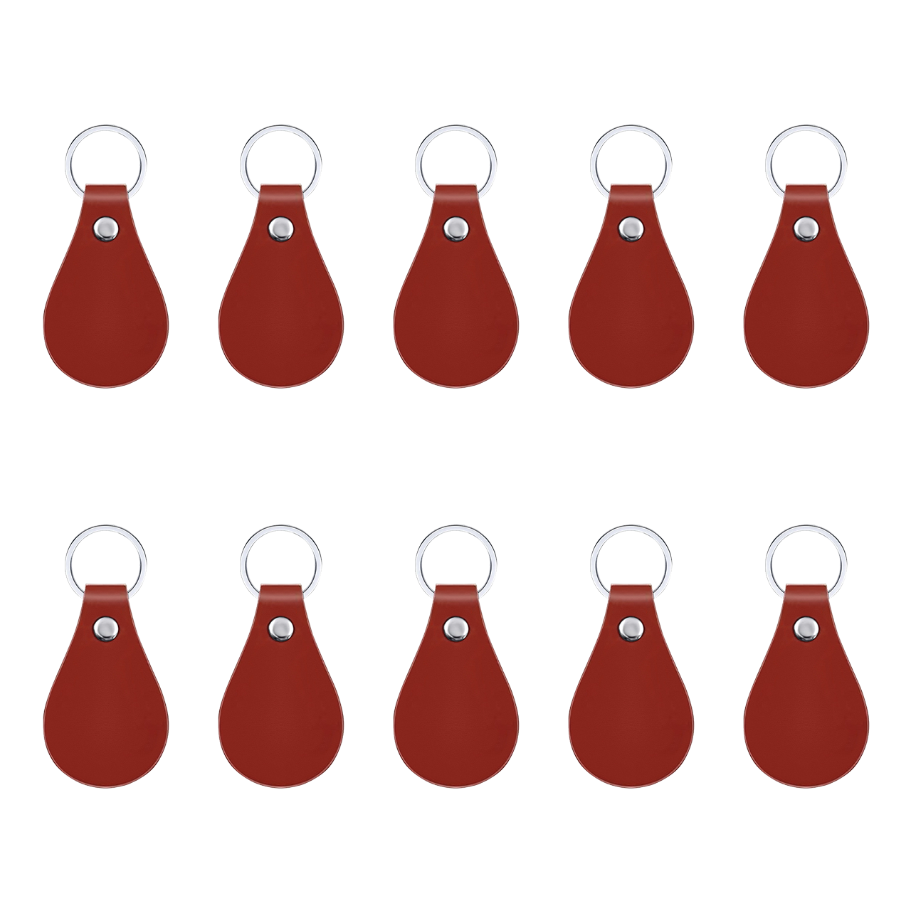ComMarker Dark Red PU Leather Keychains (10pcs)