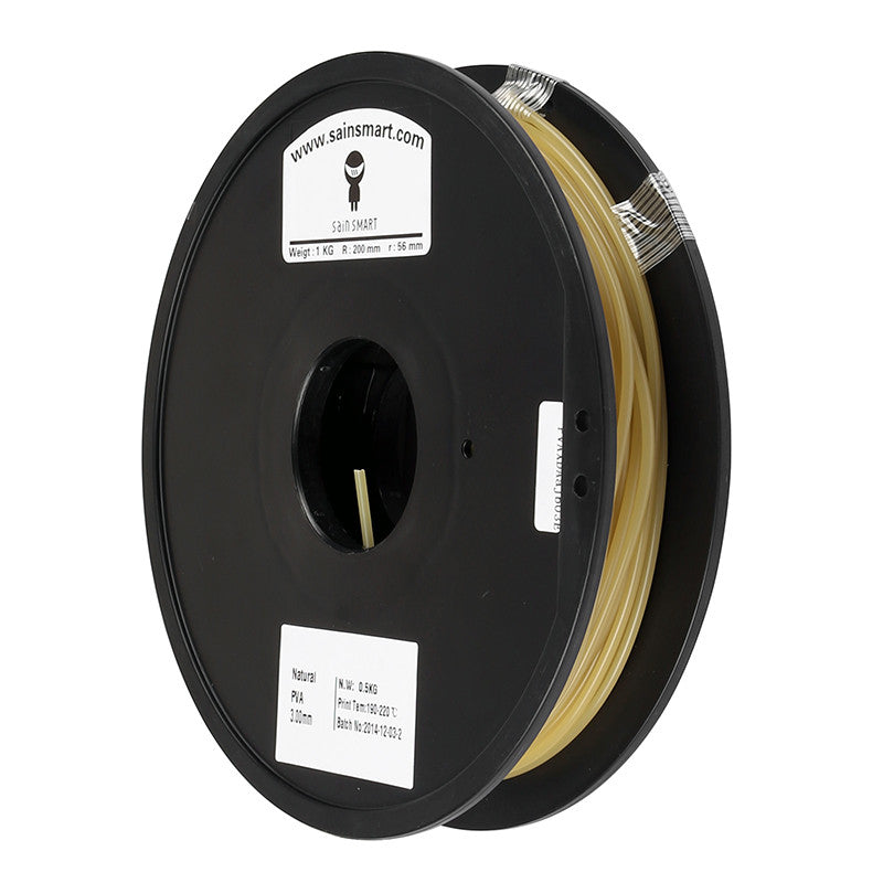 Natural, Water Soluble PVA 1.75mm Filament 0.5kg/1.1lb SainSmart.com