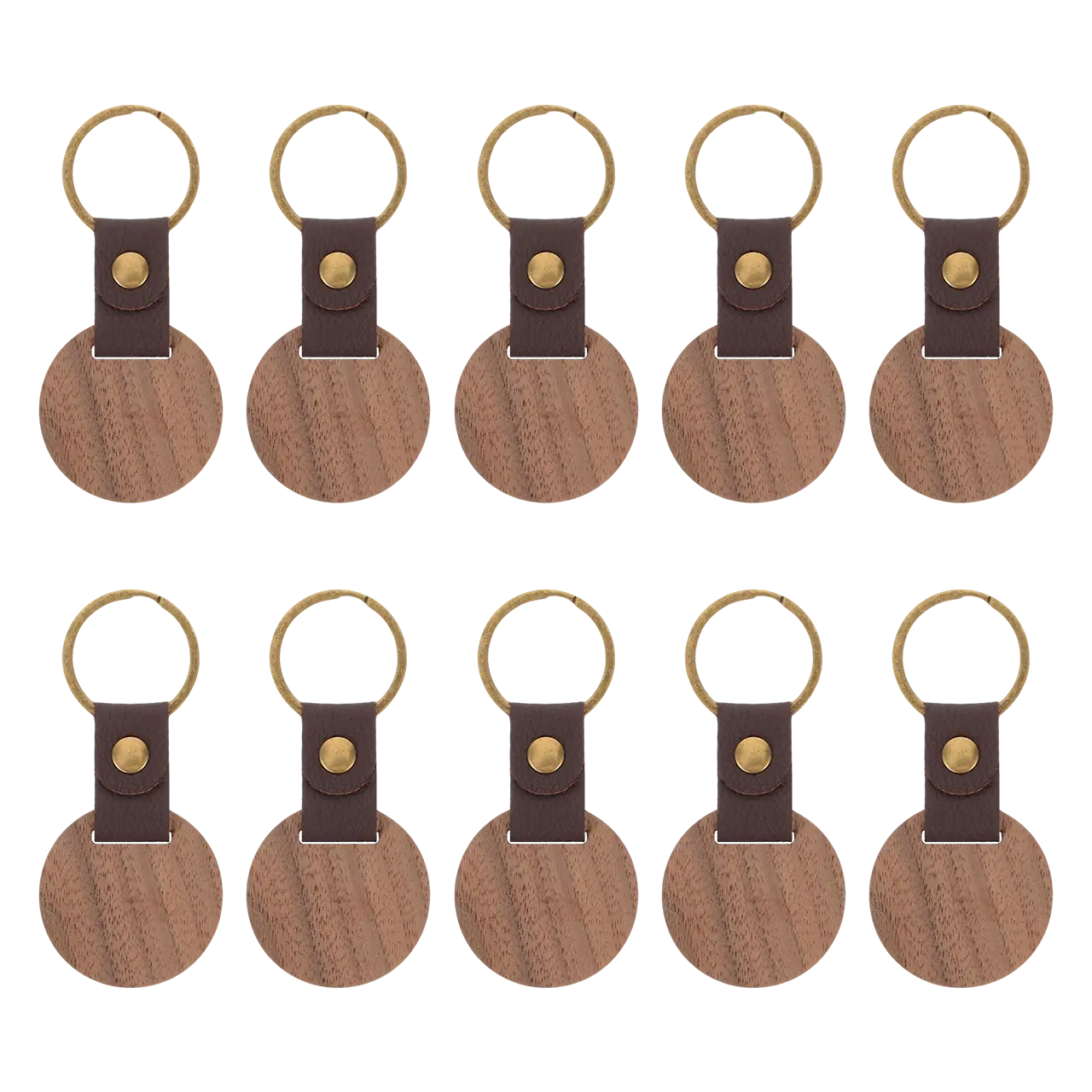 ComMarker Round Walnut Keychain (10pcs)