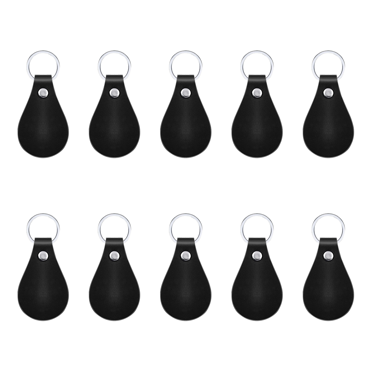 ComMarker Black PU Leather Keychains (10pcs)