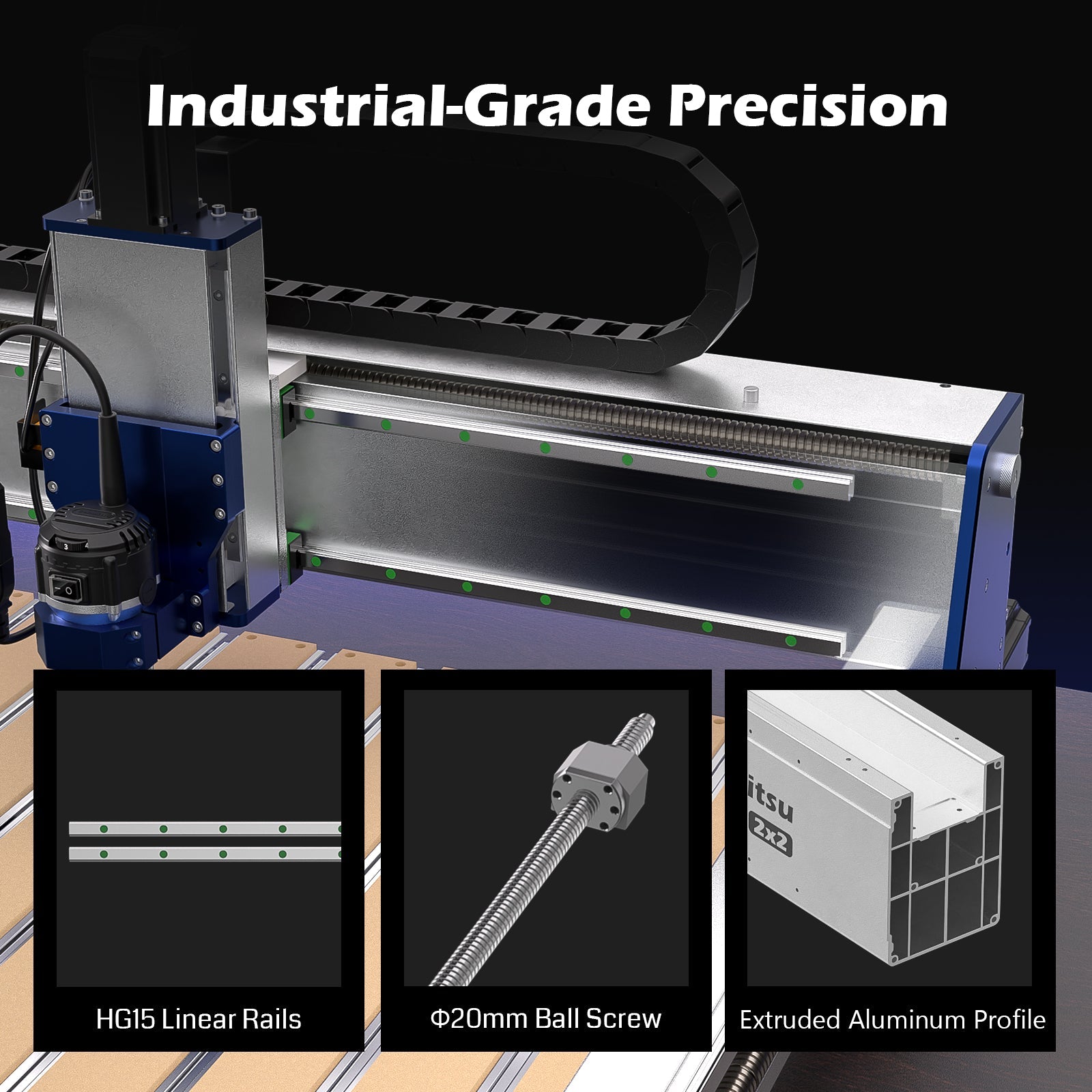 PROVerXL 2x2 CNC Router – Professional Grade Precision & Pre-Assembled Modular Design SainSmart.com
