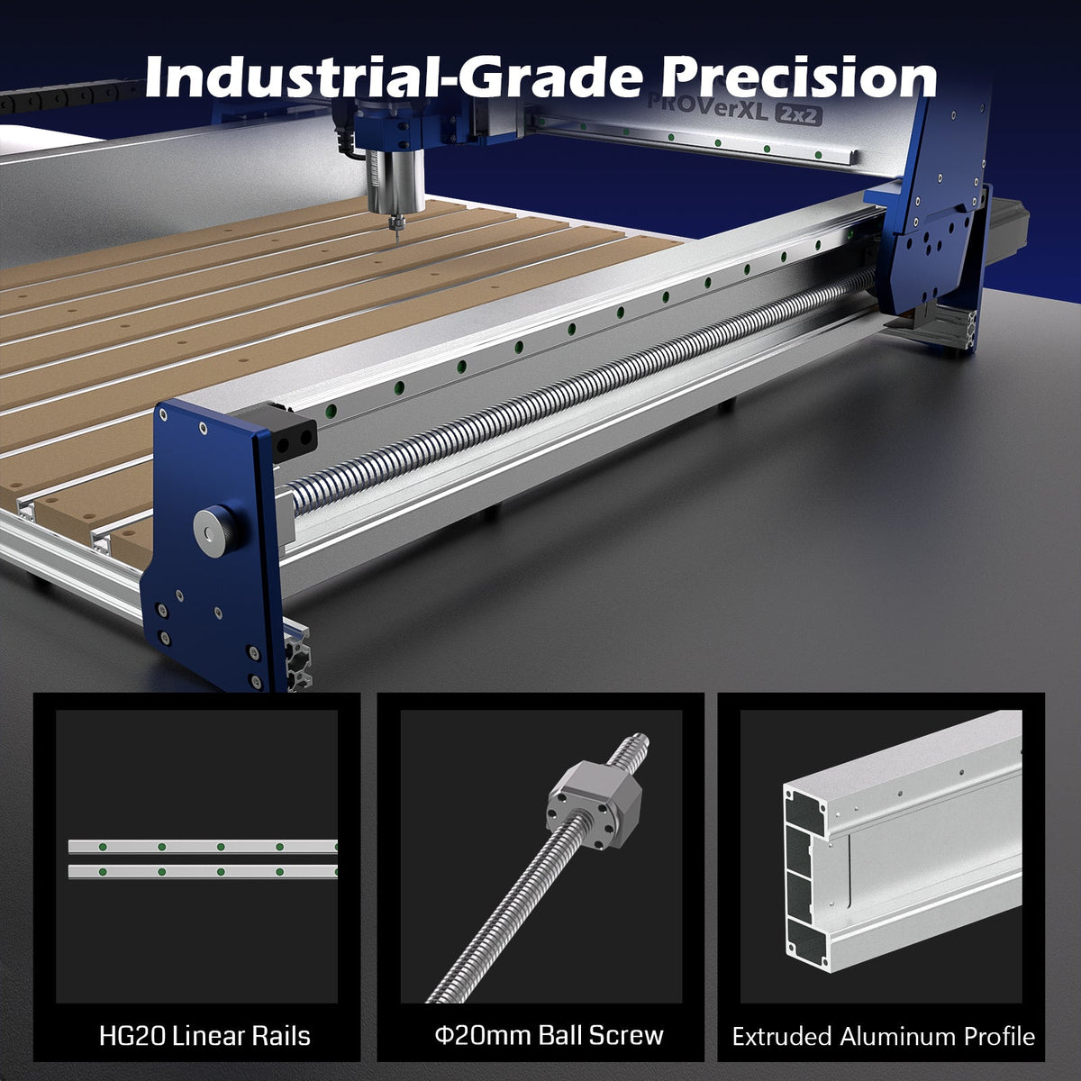 Genmitsu PROVerXL 2×2 CNC Router – Professional-Grade Precision with Pre-Assembled Modular Design SainSmart.com