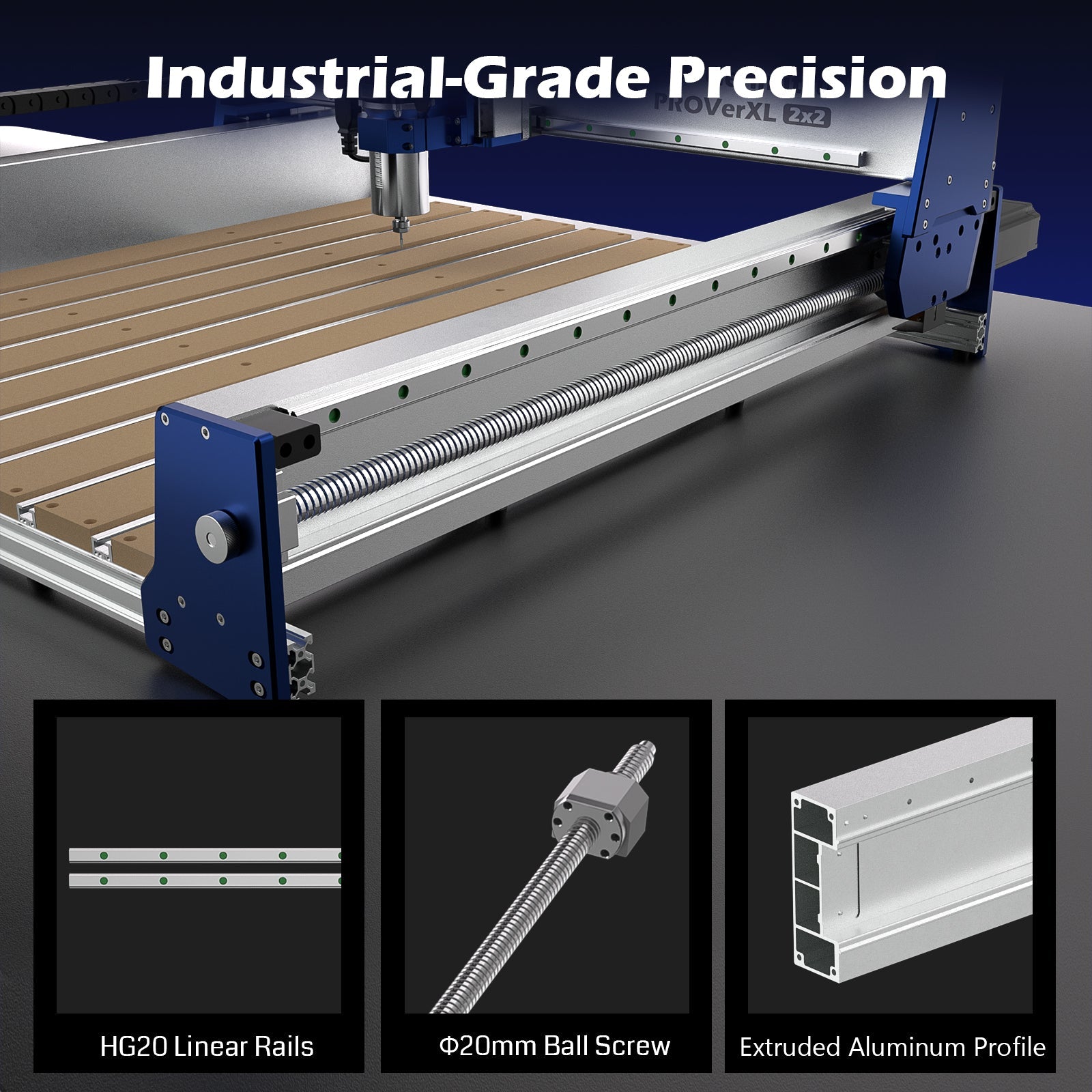 PROVerXL 2x2 CNC Router – Professional Grade Precision & Pre-Assembled Modular Design SainSmart.com