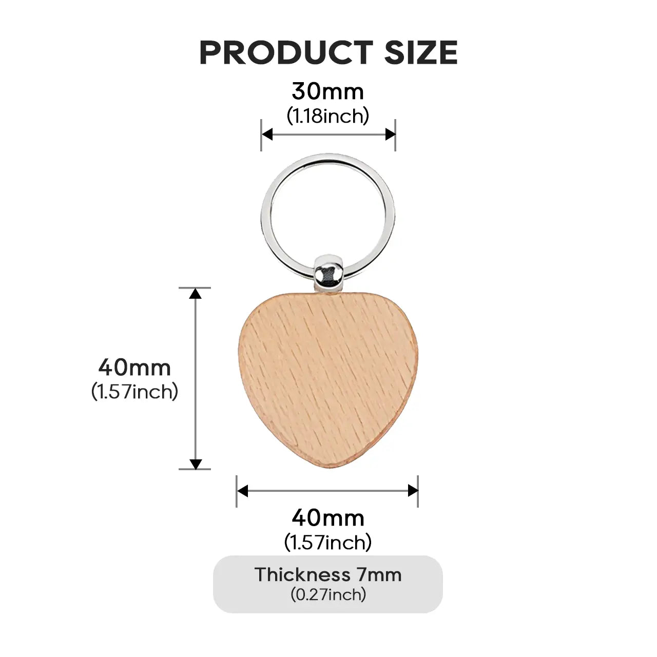 ComMarker Heart Wooden Keychain (10pcs)