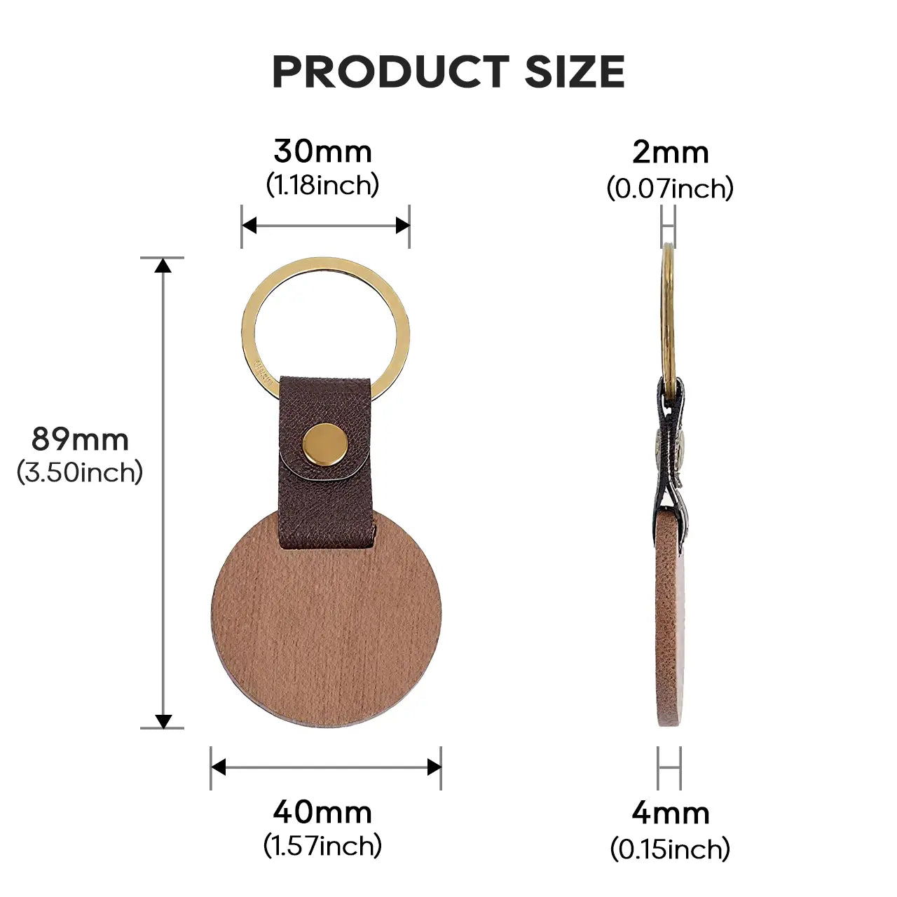 ComMarker Round Walnut Keychain (10pcs)