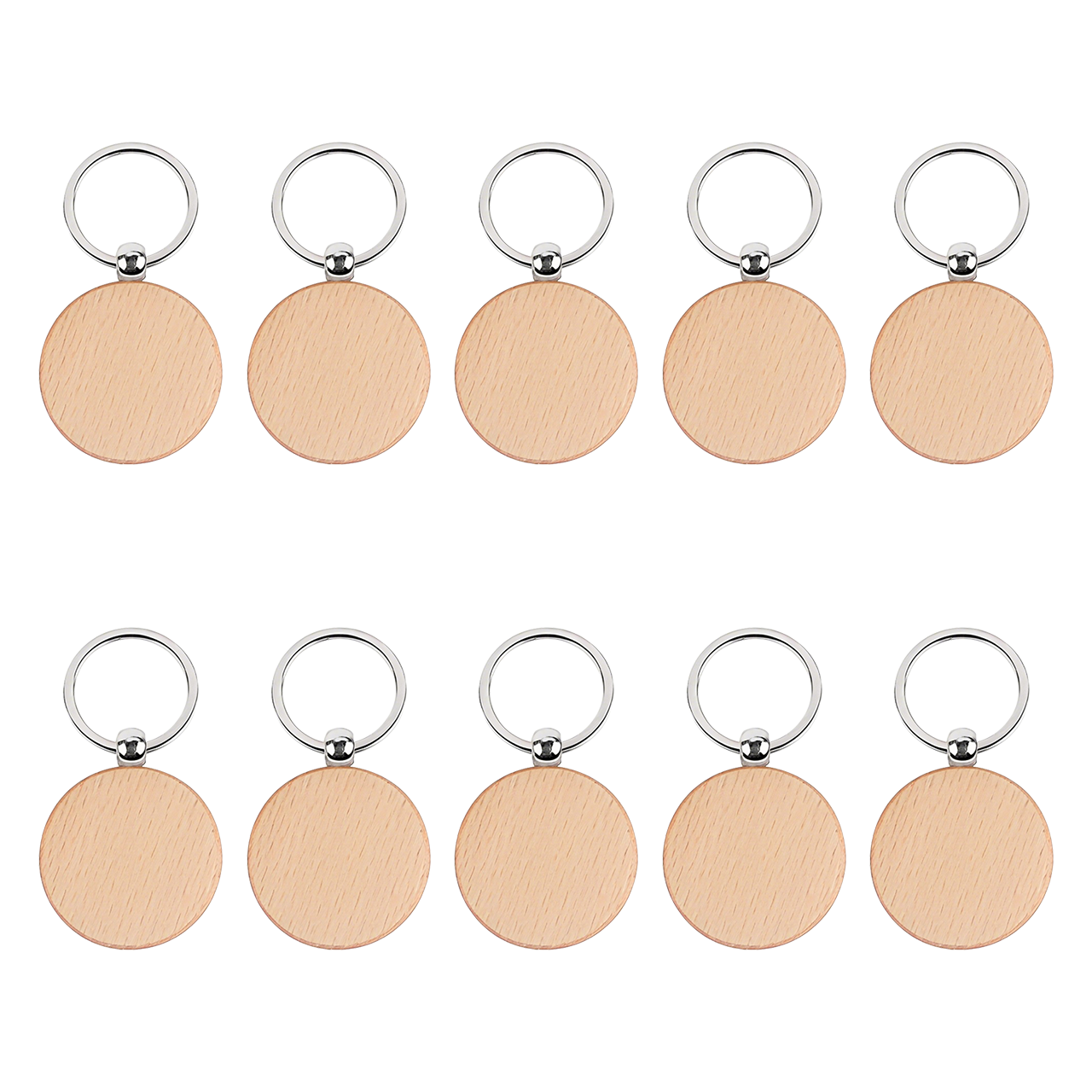 ComMarker Round Wooden Keychain (10pcs)