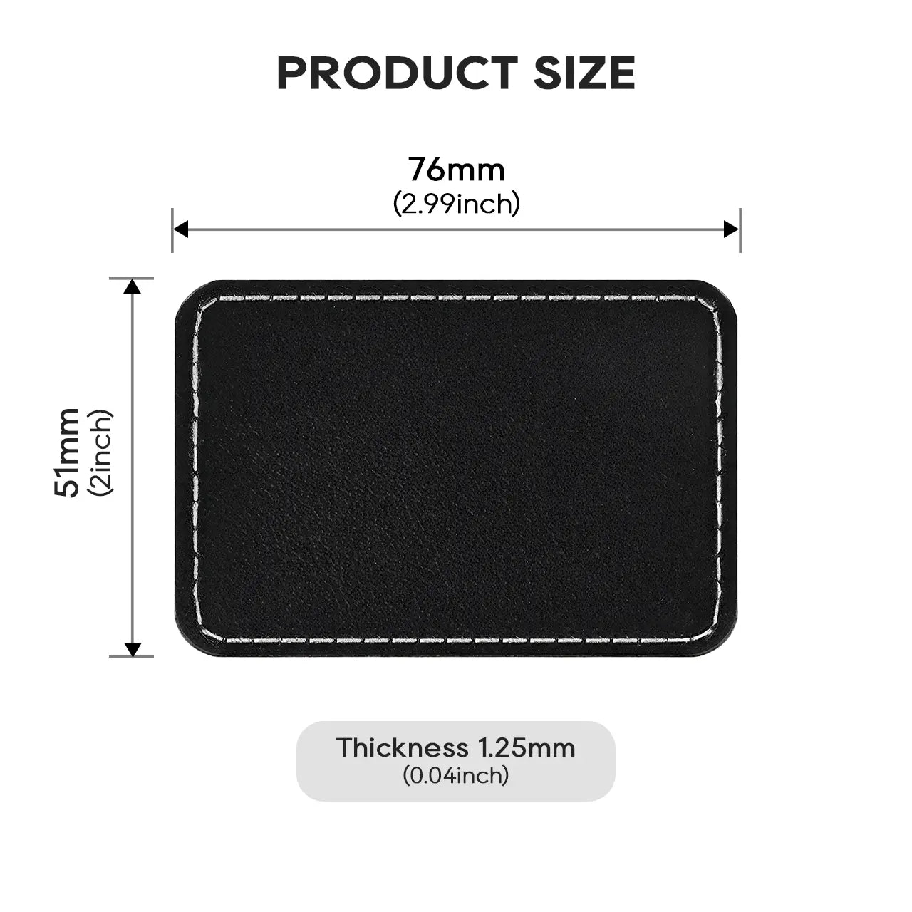 ComMarker Black Rectangular PU Nameplate (10pcs)