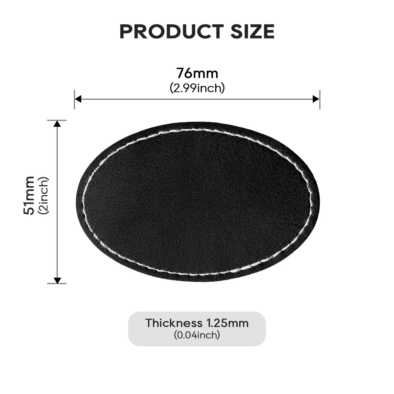 ComMarker Black Oval PU Leather Nameplate (10pcs)