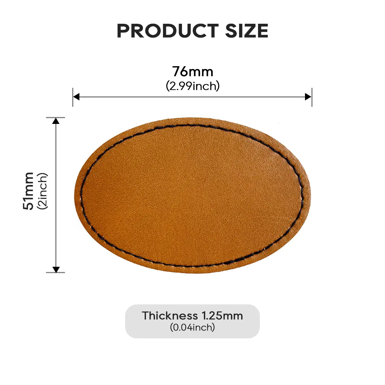 ComMarker Brown Oval PU Leather Nameplate (10pcs)