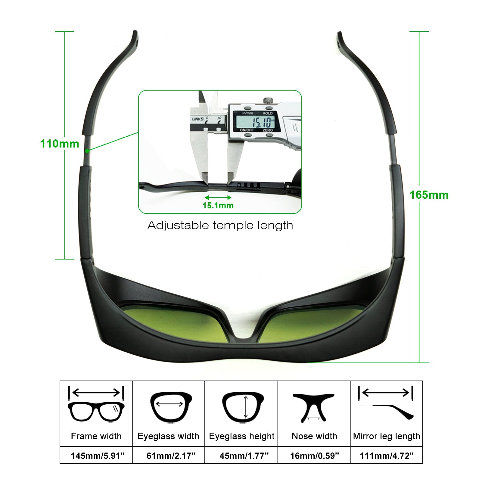 ComMarker UV/ Fiber Safety Glasses (OD-Rated Eye Protection)