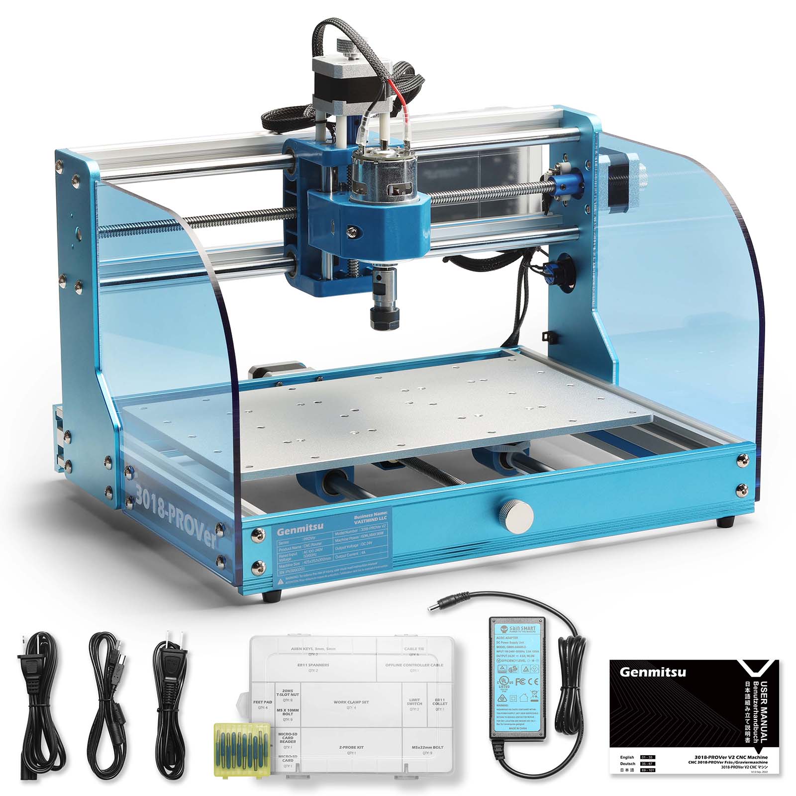 3018-PROVer V2 Desktop CNC Router Kit, Semi Assembled For Entry Level User SainSmart.com
