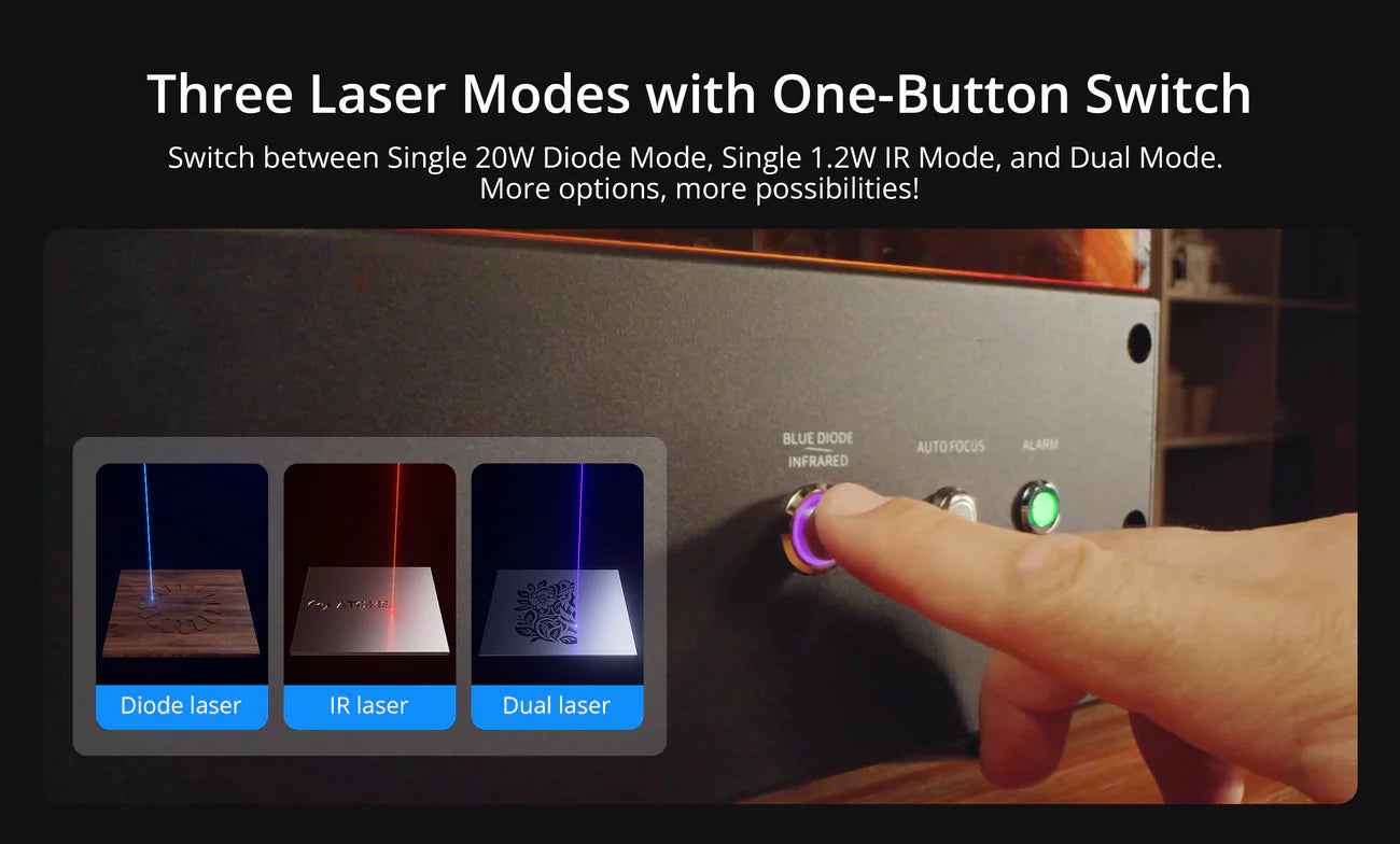 AtomStack - Kraft Dual-laser Engraver 20W Diode + 1.2W IR