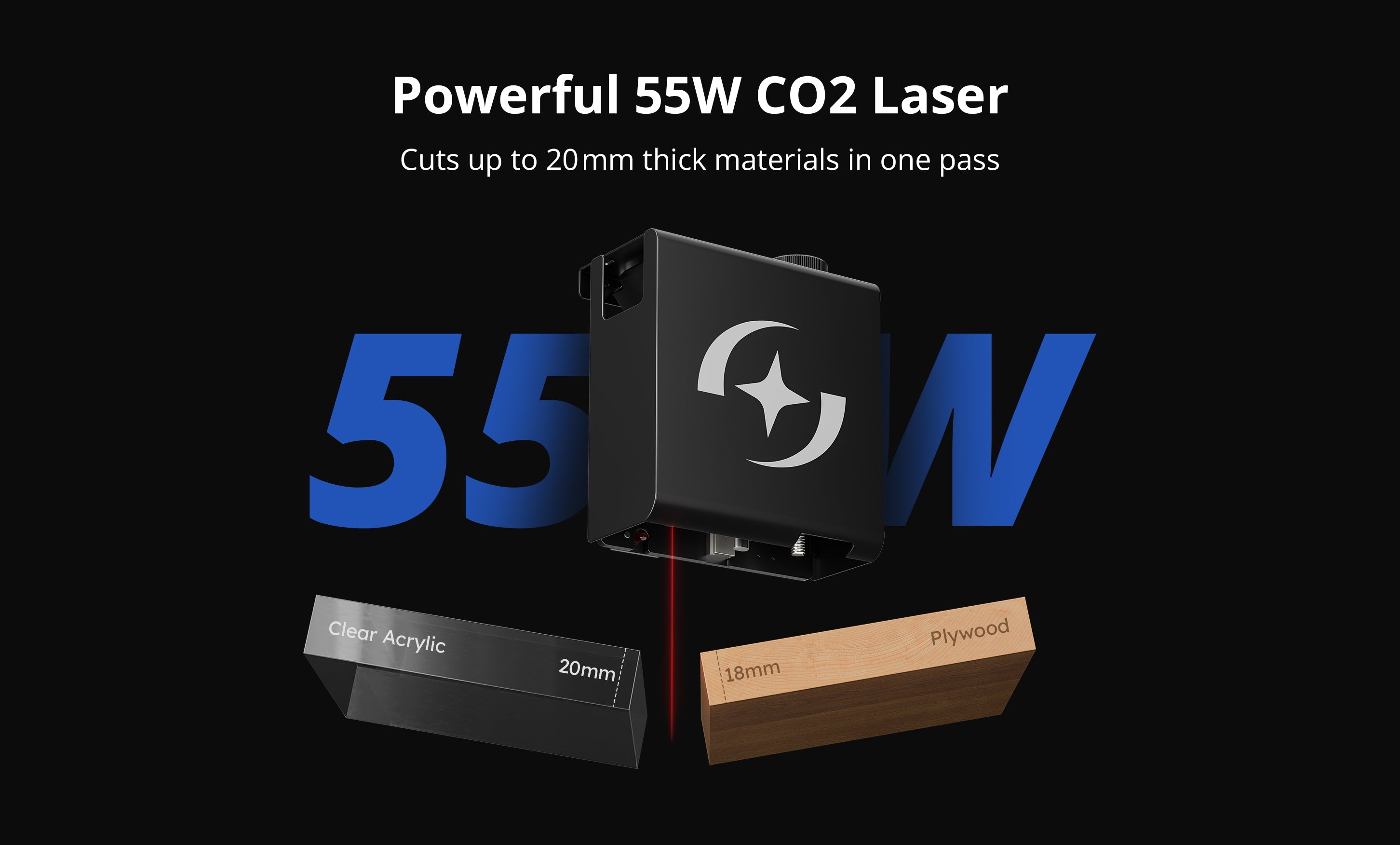 AtomStack - Hurricane 55W CO2 Laser Cutter