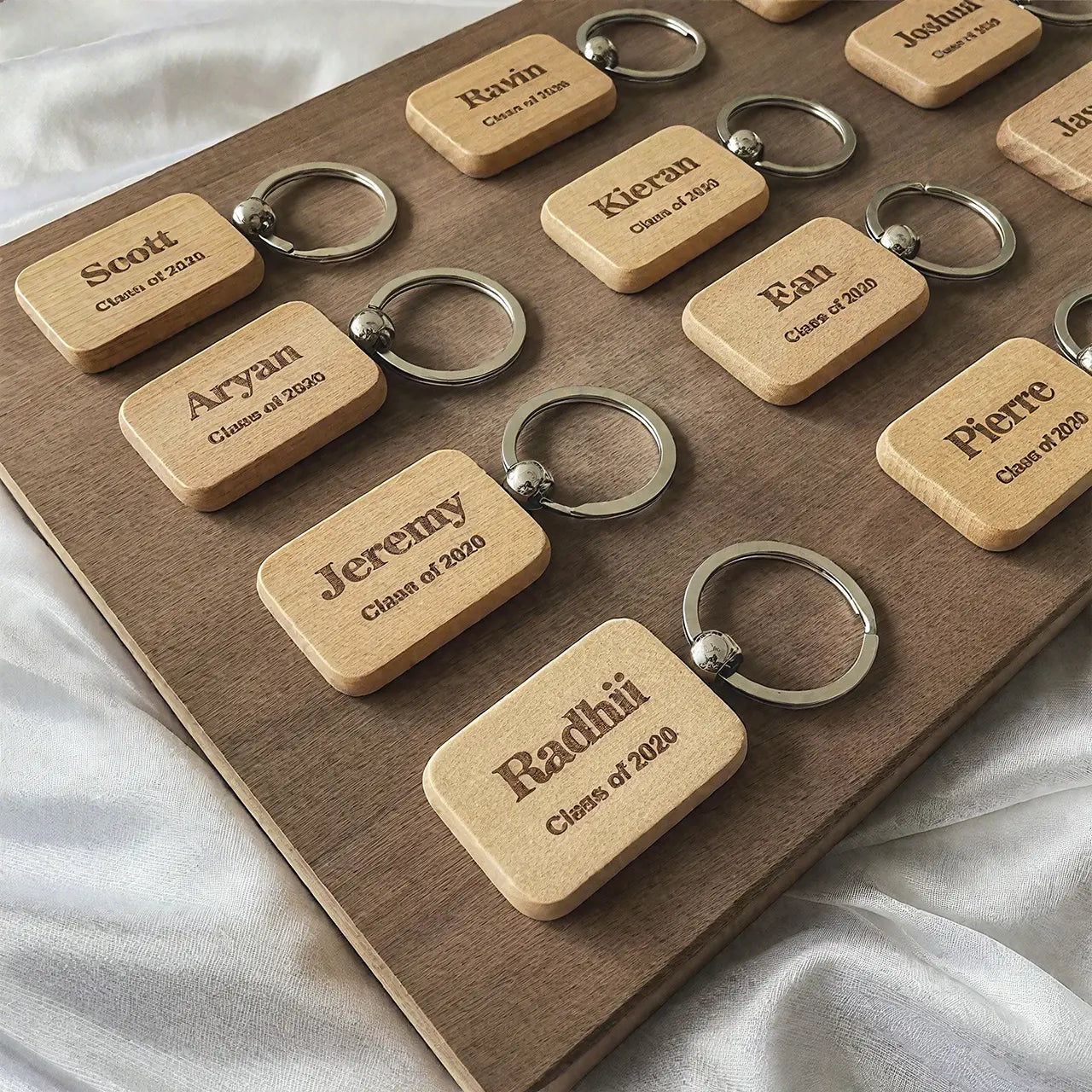 ComMarker Rectangular Wooden Keychain (10pcs)