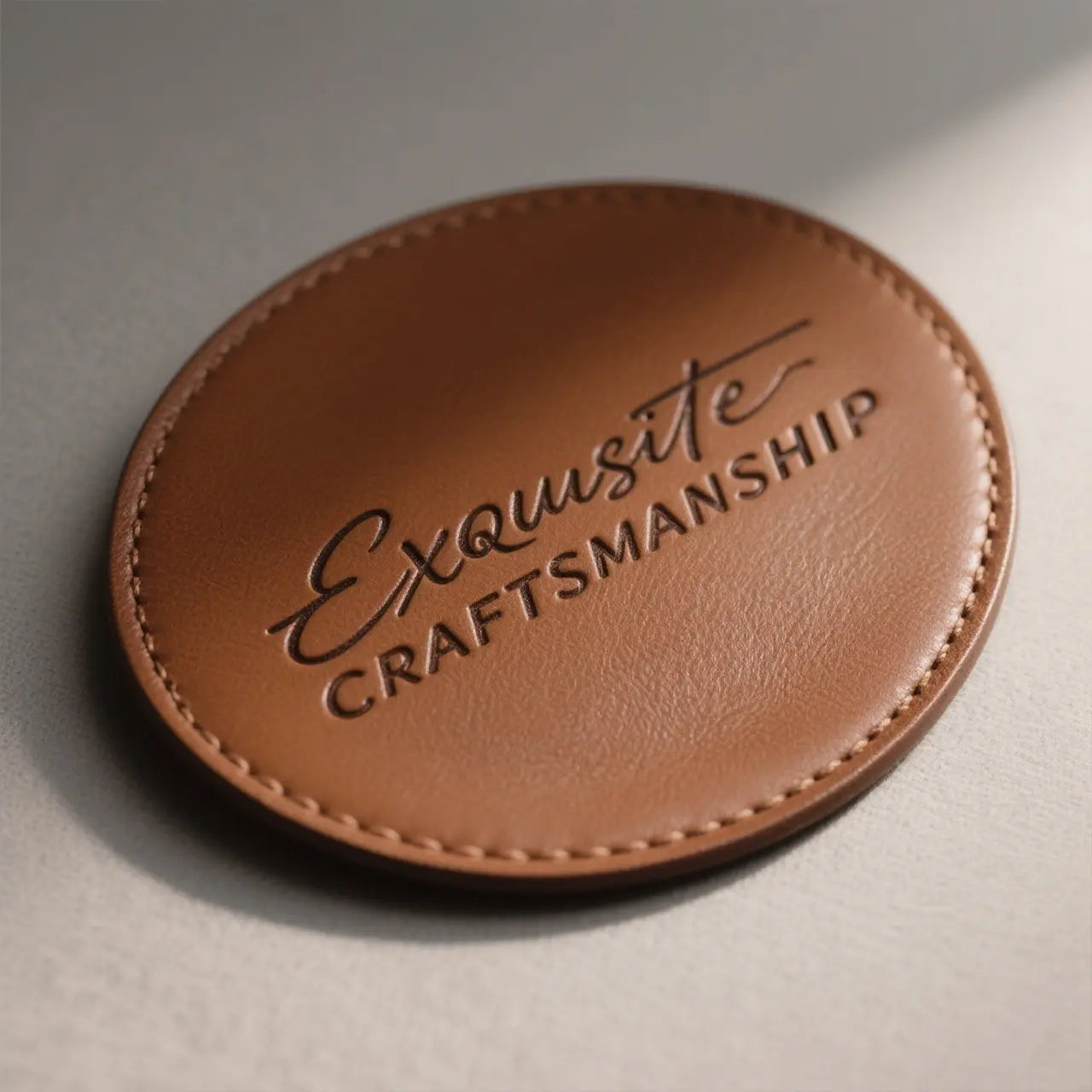 ComMarker Brown Oval PU Leather Nameplate (10pcs)