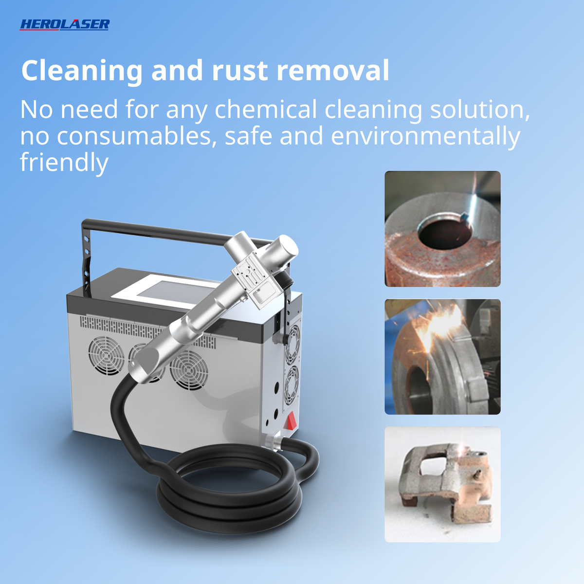 HEROLASER 100W Portable Laser Cleaning Machine HEROLASER