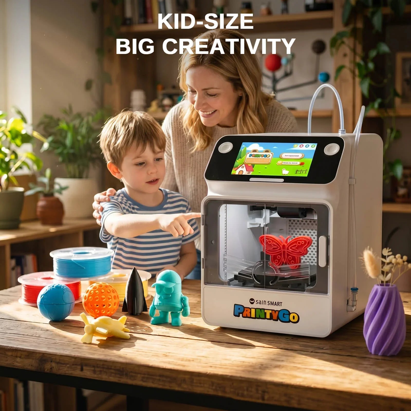 PLA Filament 1.75mm, Planet Explorer 8-Color Mini Spool Bundle, 250g Each, High-Speed PLA, +/-0.02mm Accuracy, Easy-to-Print, Compatible with Most FDM 3D Printers SainSmart.com
