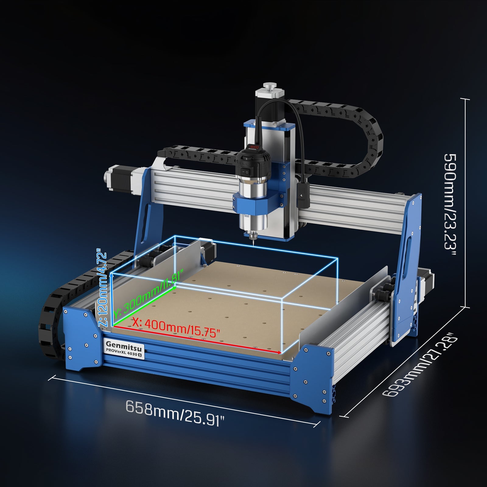 PROVerXL 4030S Desktop CNC Router Machine, 32 Bit MCU, 710W Spindle SainSmart.com