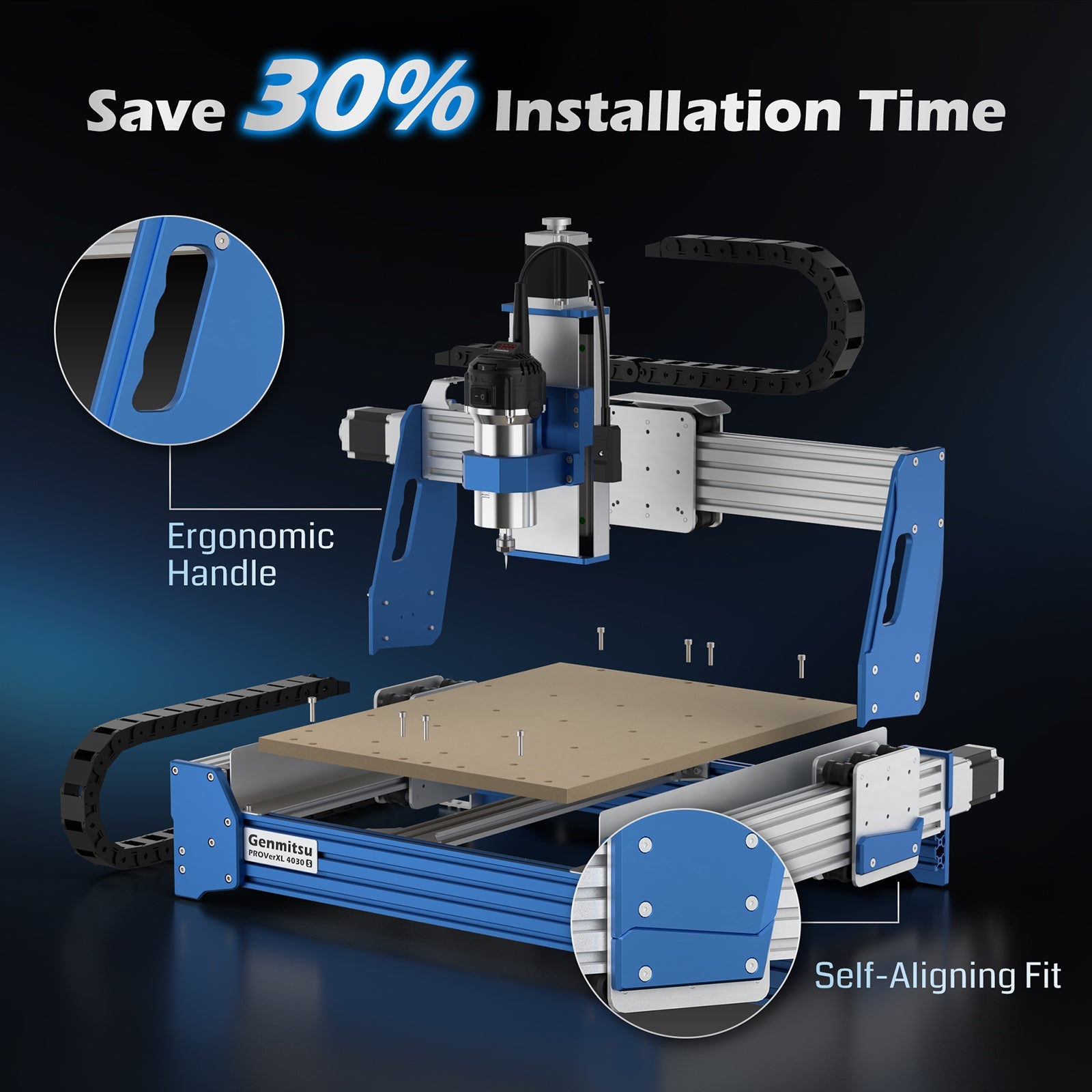 PROVerXL 4030S Desktop CNC Router Machine, 32 Bit MCU, 710W Spindle SainSmart.com