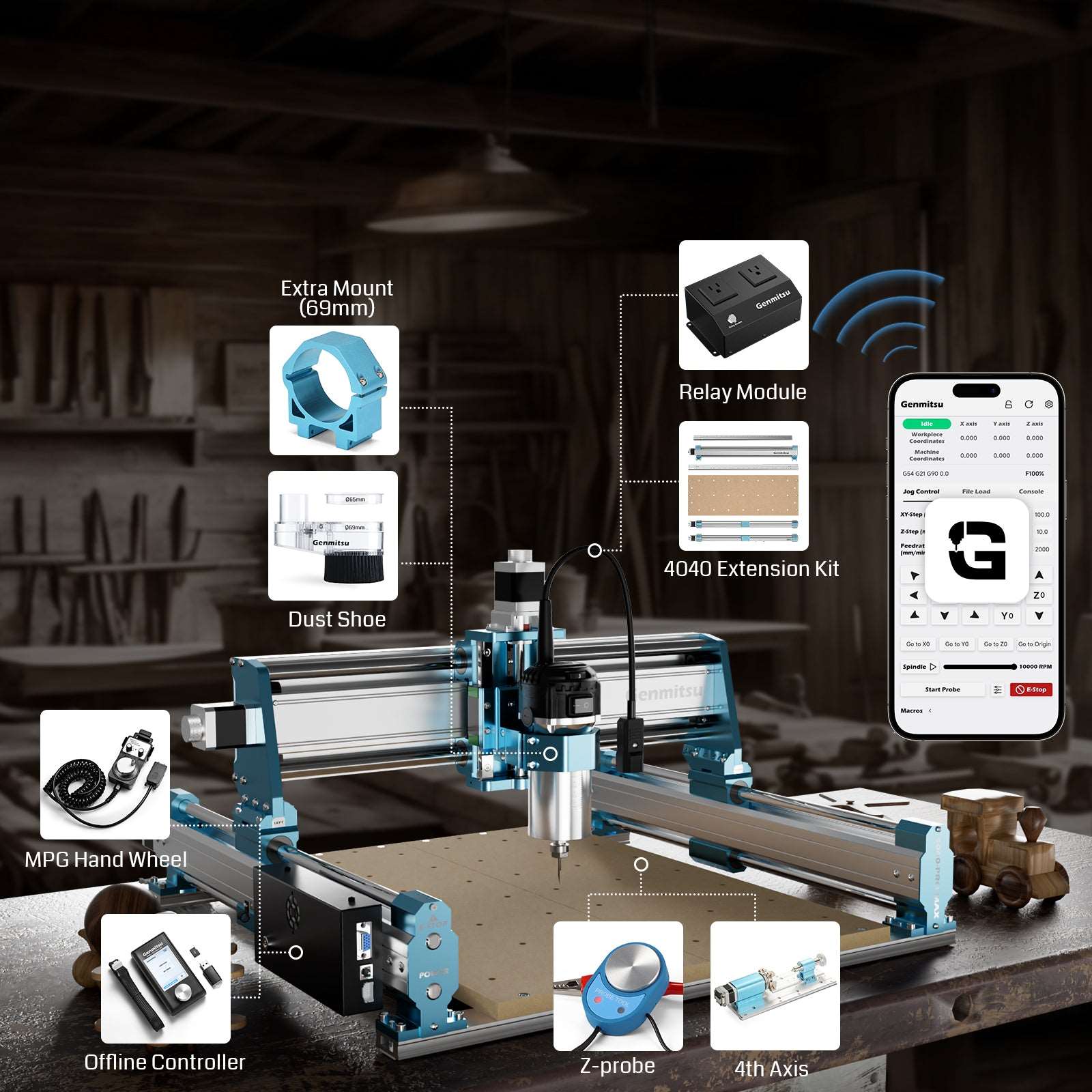 Genmitsu 4040-PRO Max CNC Router - 400×400 mm Work Area