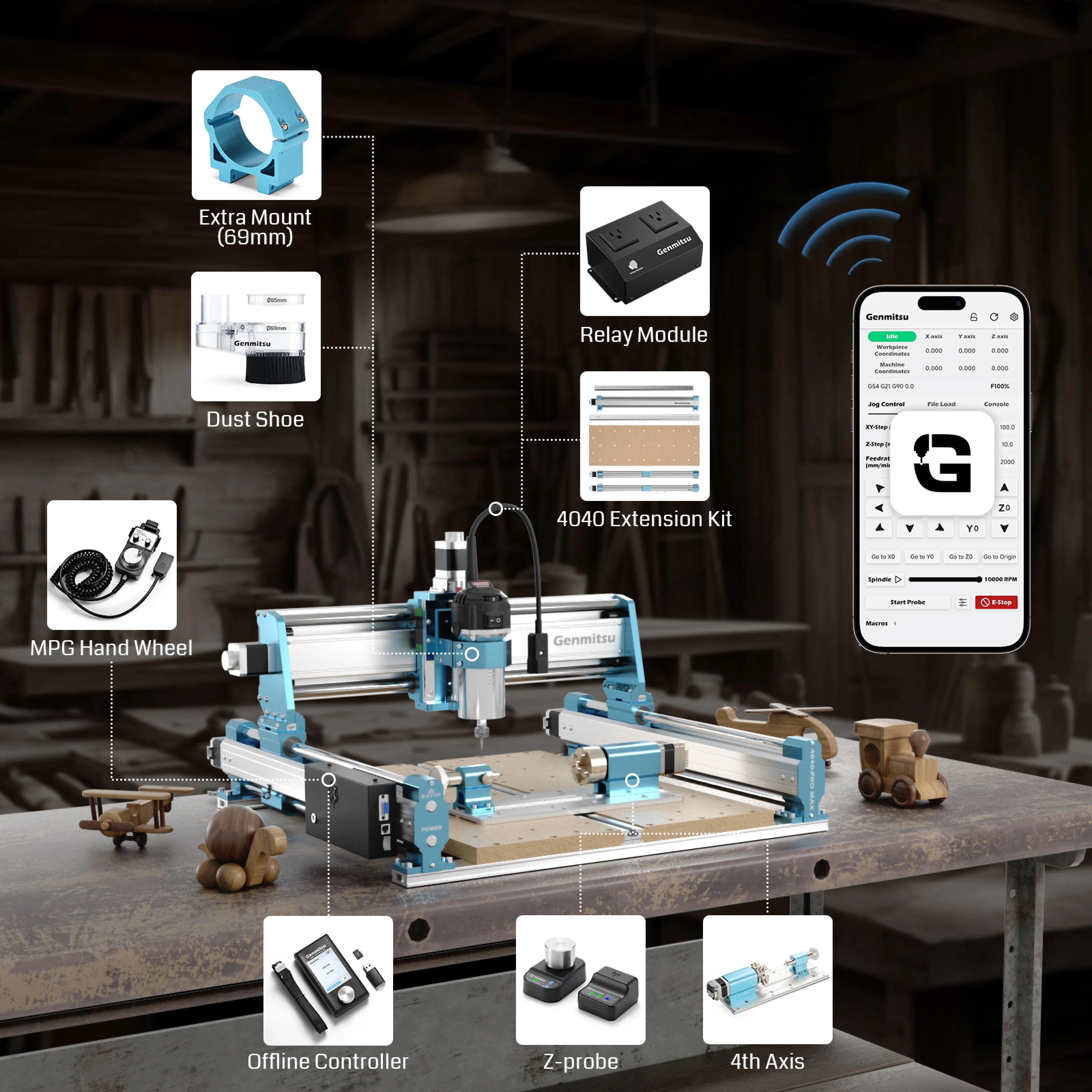 4040-PRO MAX CNC Router Machine, 710W Trimmer & Linear Rail Driven, Enhanced XZ Axis SainSmart.com