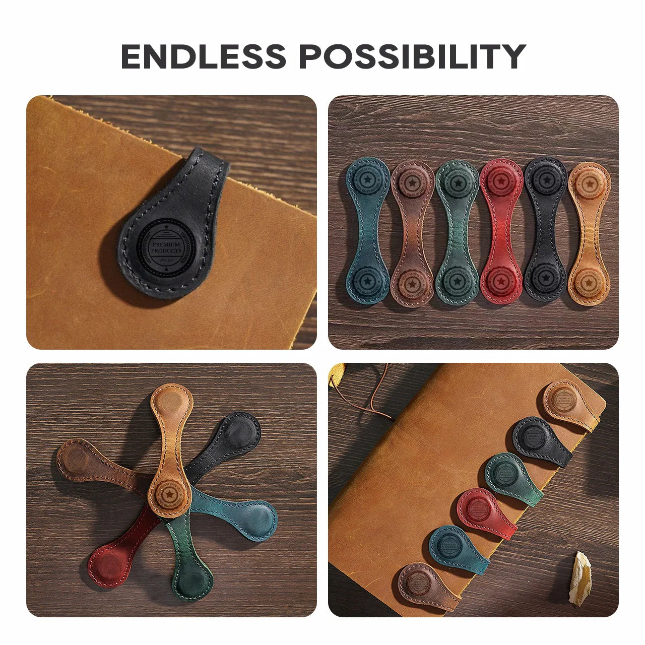 ComMarker Black Leather Magnetic Bookmark (5pcs)