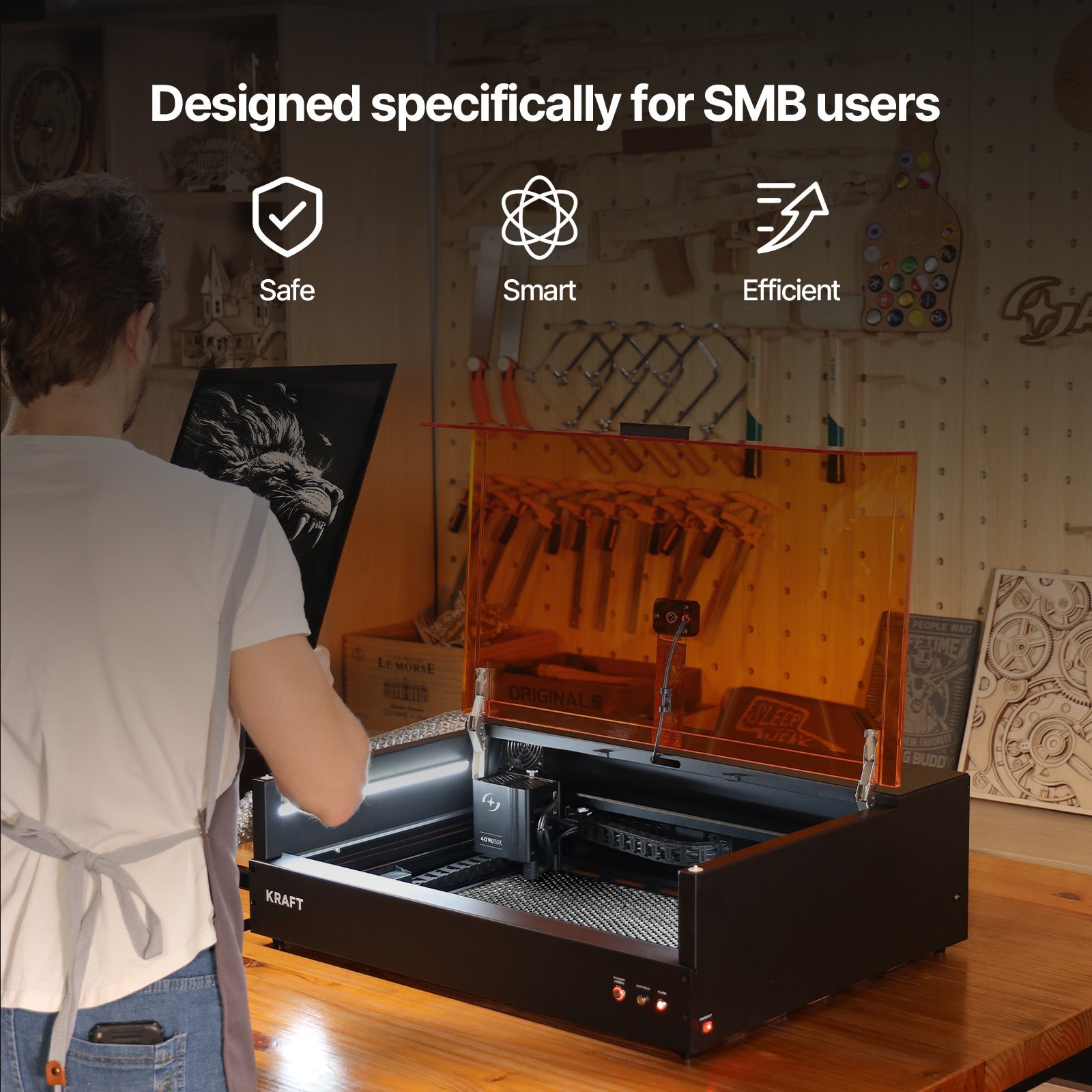 AtomStack KRAFT Lite – Compact Enclosed Laser Engraver