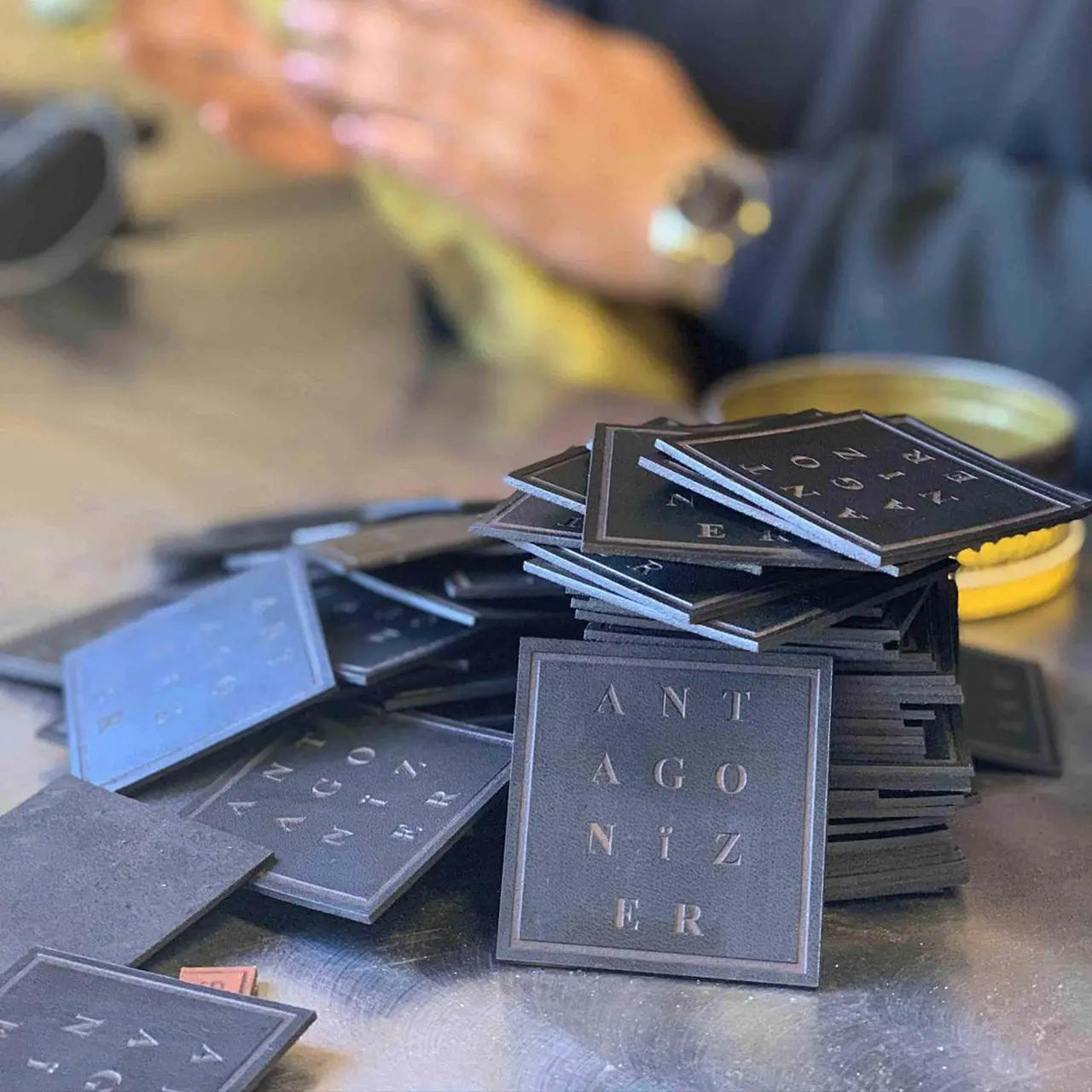 ComMarker Black Rectangular PU Nameplate (10pcs)